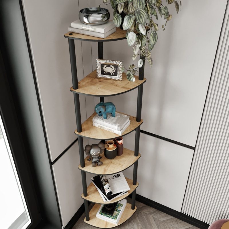 Bookcase 6 Corner - Oak – Полица за книги