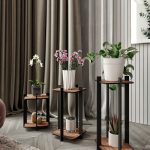 Flower Desk Square - Walnut – Дрвен штанд за растенија