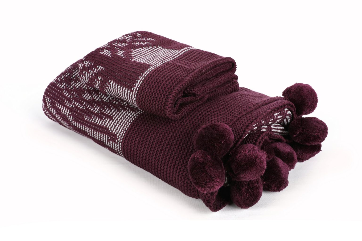 Ponpon Tree - Claret Red – Комплет за едно трико ќебе - Image 2