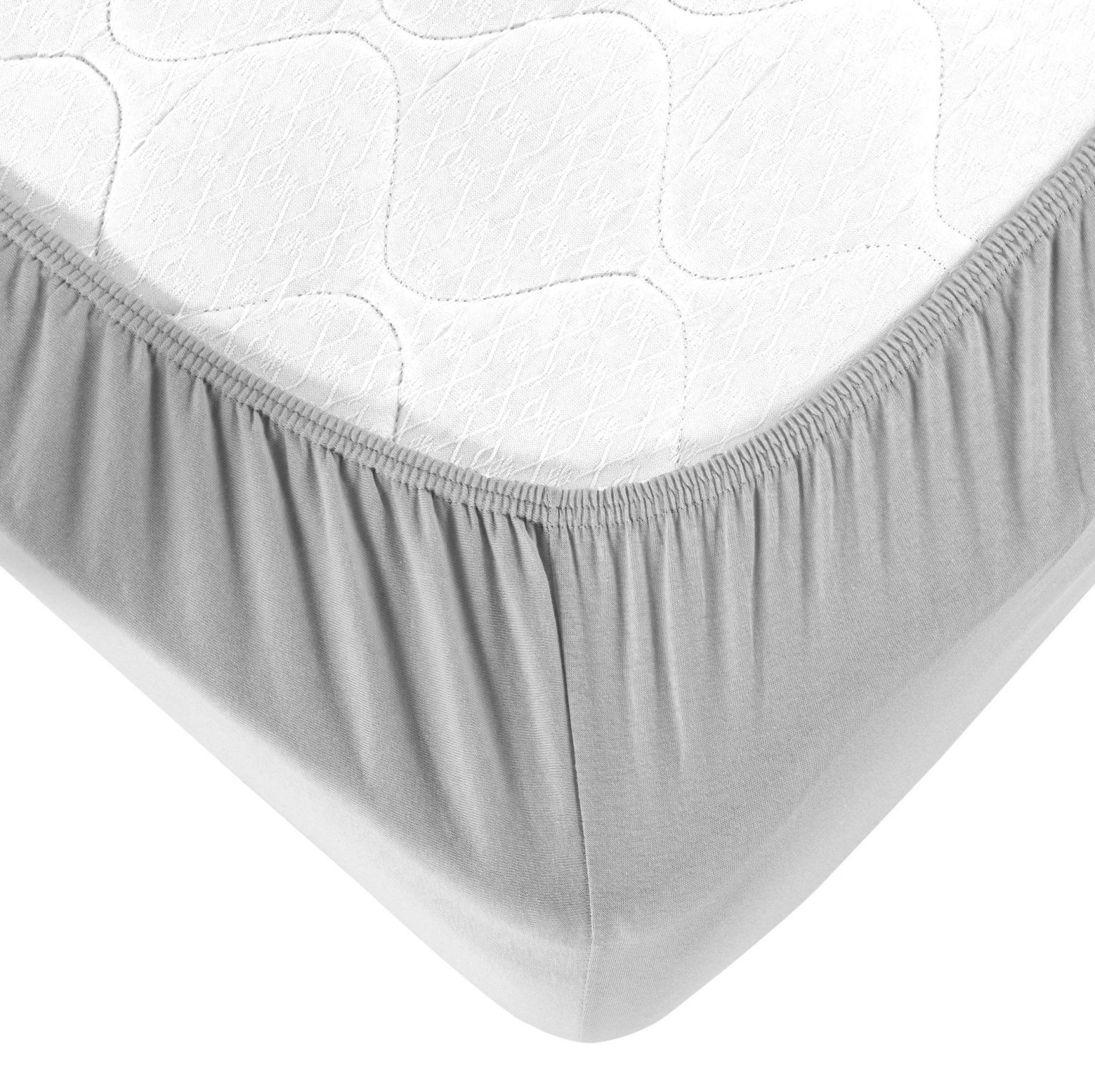 Grey – Единечен мал монтиран чаршаф Џерси (ФР) - Image 5