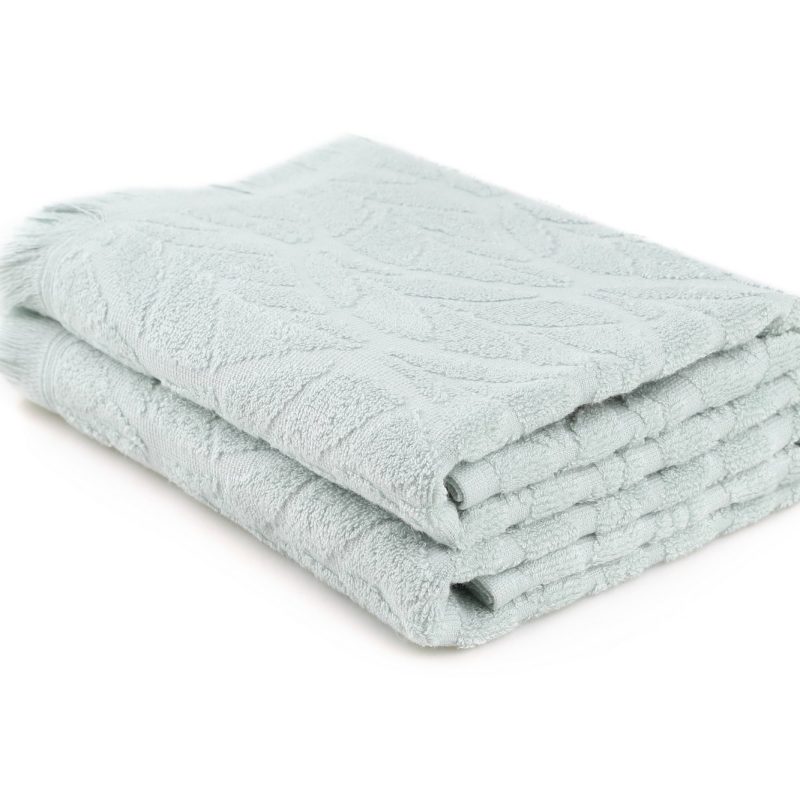 Leaf - Light Green – Комплет за рачни крпи (2 парчиња)