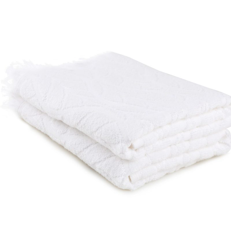 Leaf - White – Комплет крпи за капење (2 парчиња)