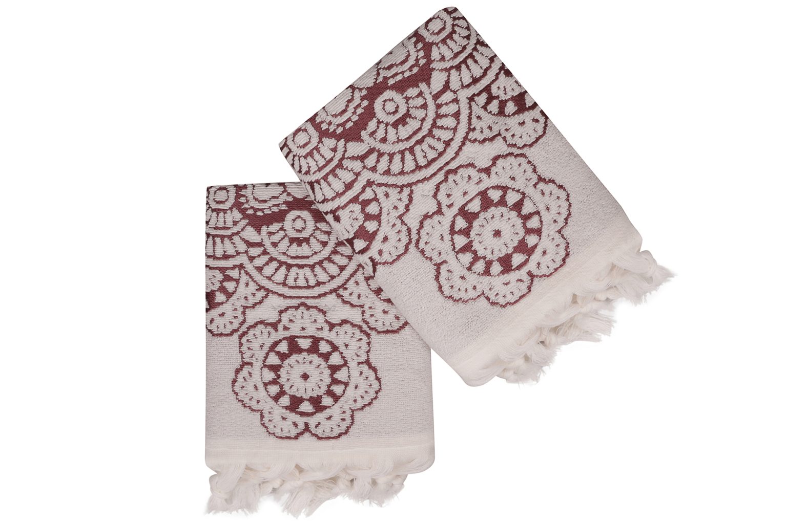 Marcello - Claret Red – Комплет за рачни крпи (2 парчиња) - Image 3