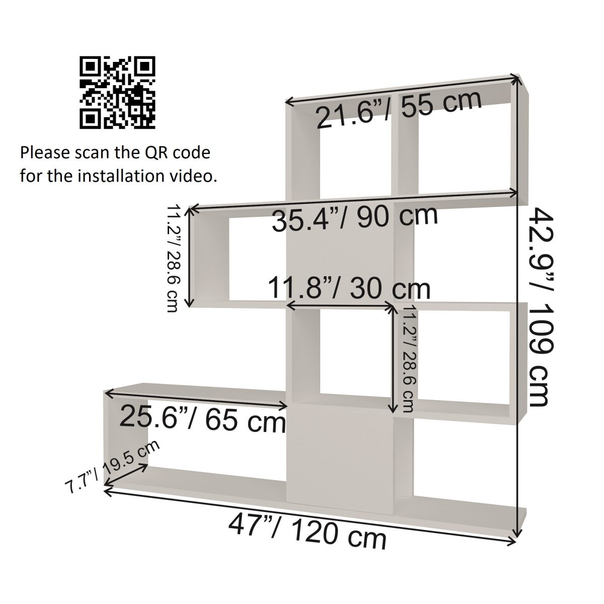 Karlin - White, Anthracite – Полица за книги - Image 3