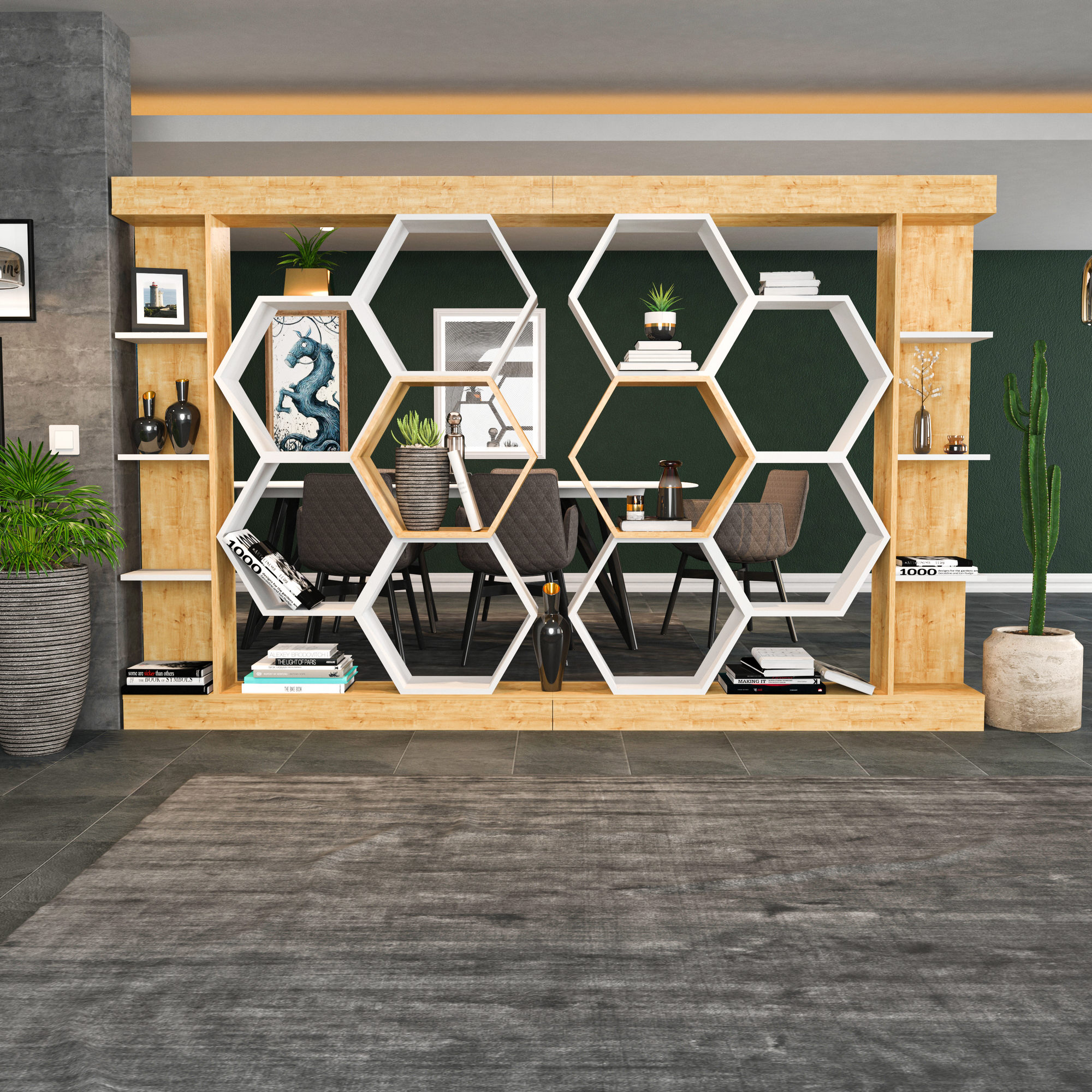 322RTC111120-201.jpg Sueno - White, Oak – Полица за книги - Image 1