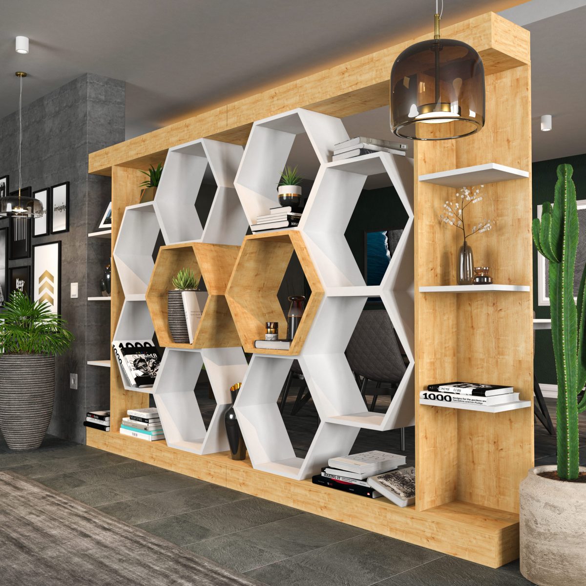 Sueno - White, Oak – Полица за книги - Image 4