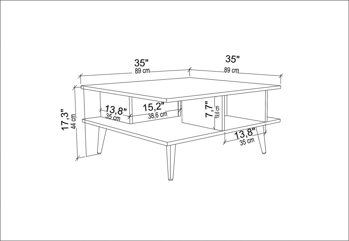 Akya - Oak, White – Маса за кафе - Image 7