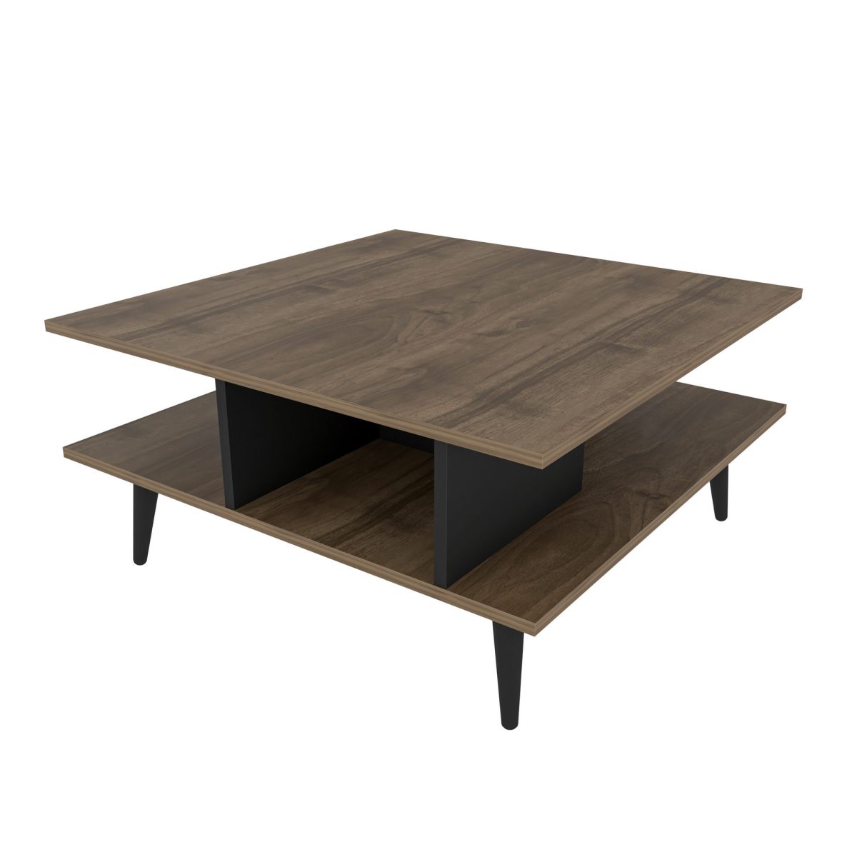 Akya - Walnut, Black – Маса за кафе - Image 5