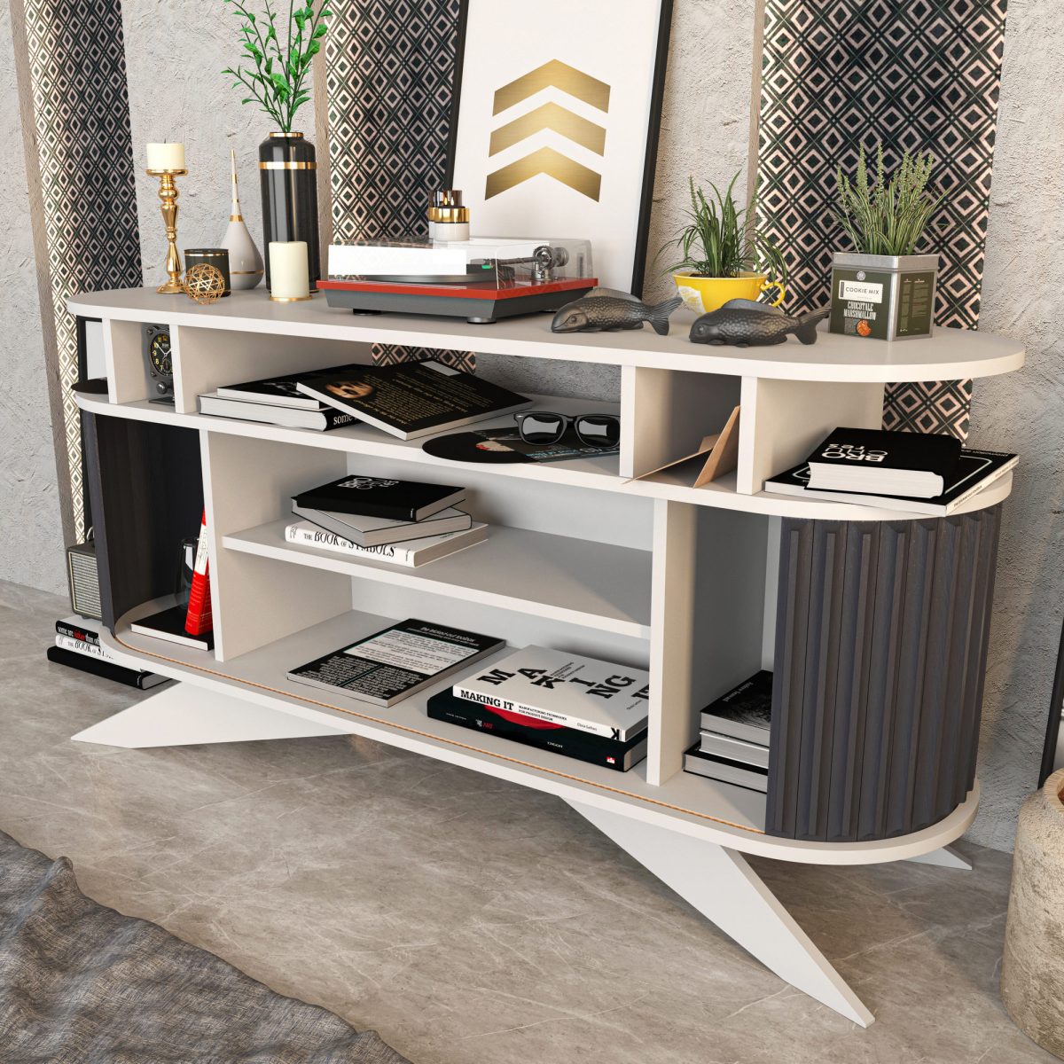 Stor - White, Anthracite – Декоративна конзолна маса - Image 5