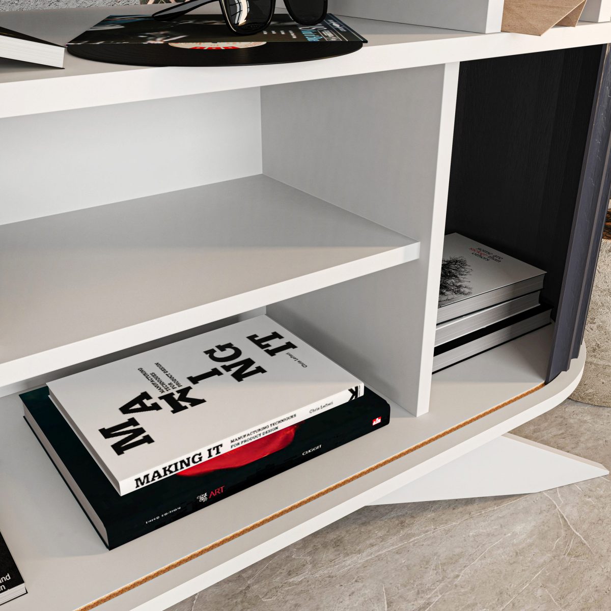 Stor - White, Anthracite – Декоративна конзолна маса - Image 8