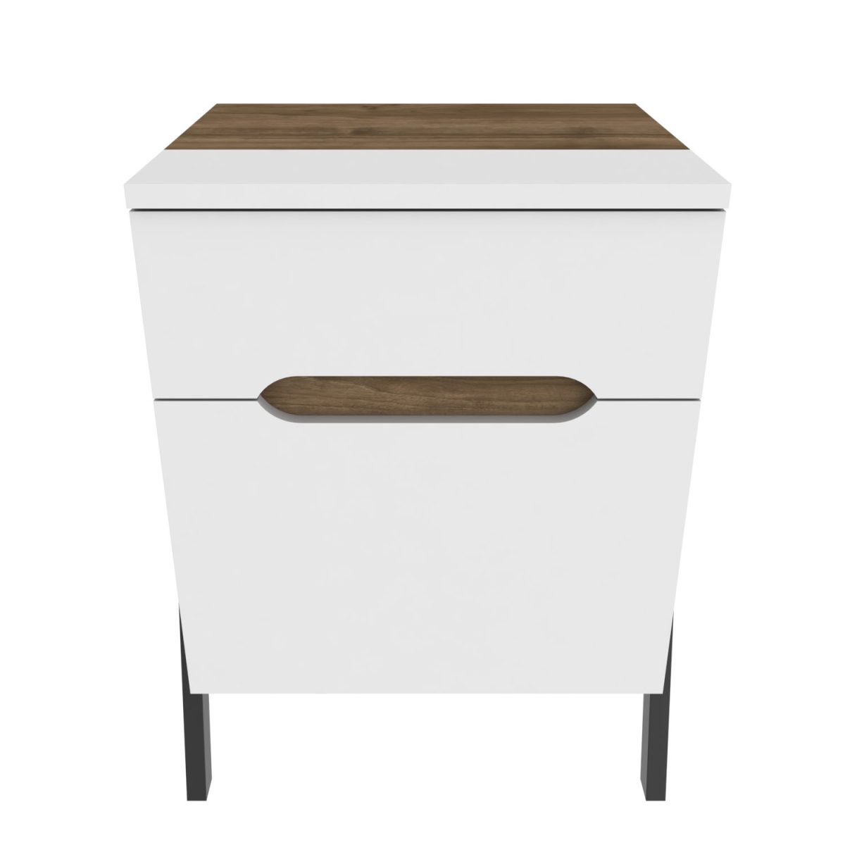 Neva - Walnut, White – Ноќна масичка - Image 5