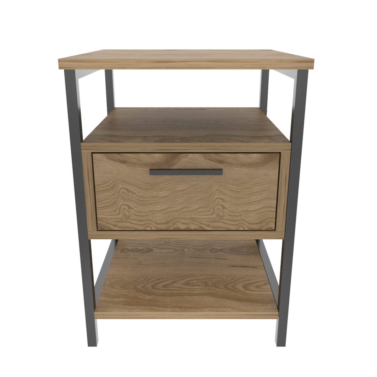 Alba - Black, Oak – Ноќна масичка - Image 5