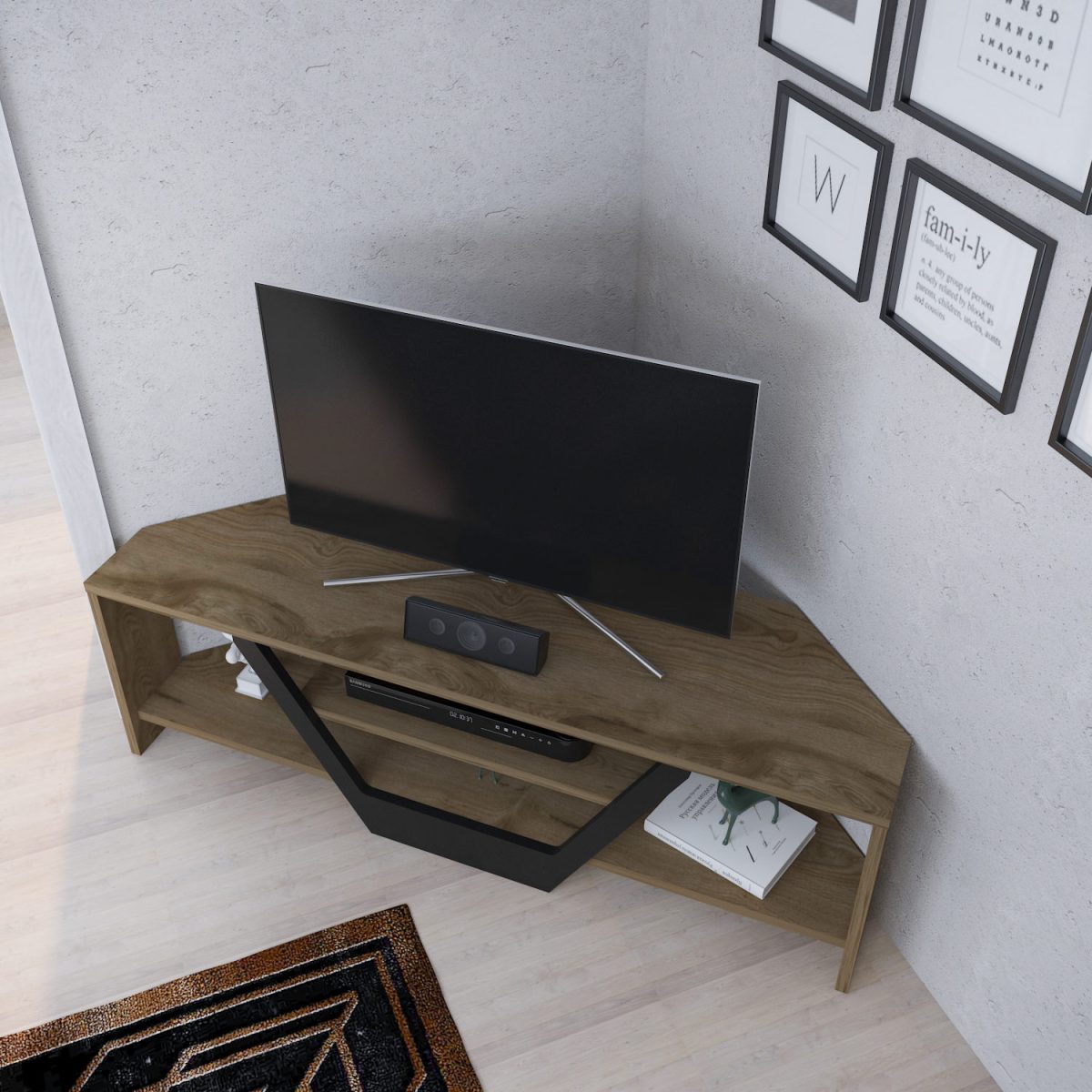 Sares - Oud Oak, Black – ТВ комода - Image 4