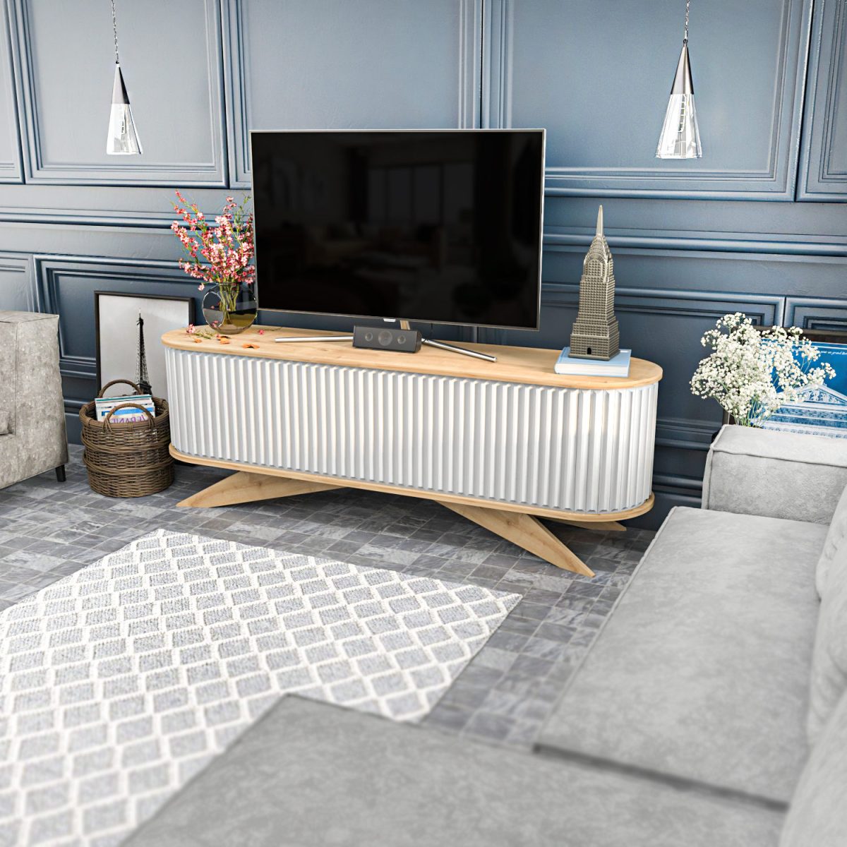 Stor - Sapphire, White – ТВ комода - Image 3