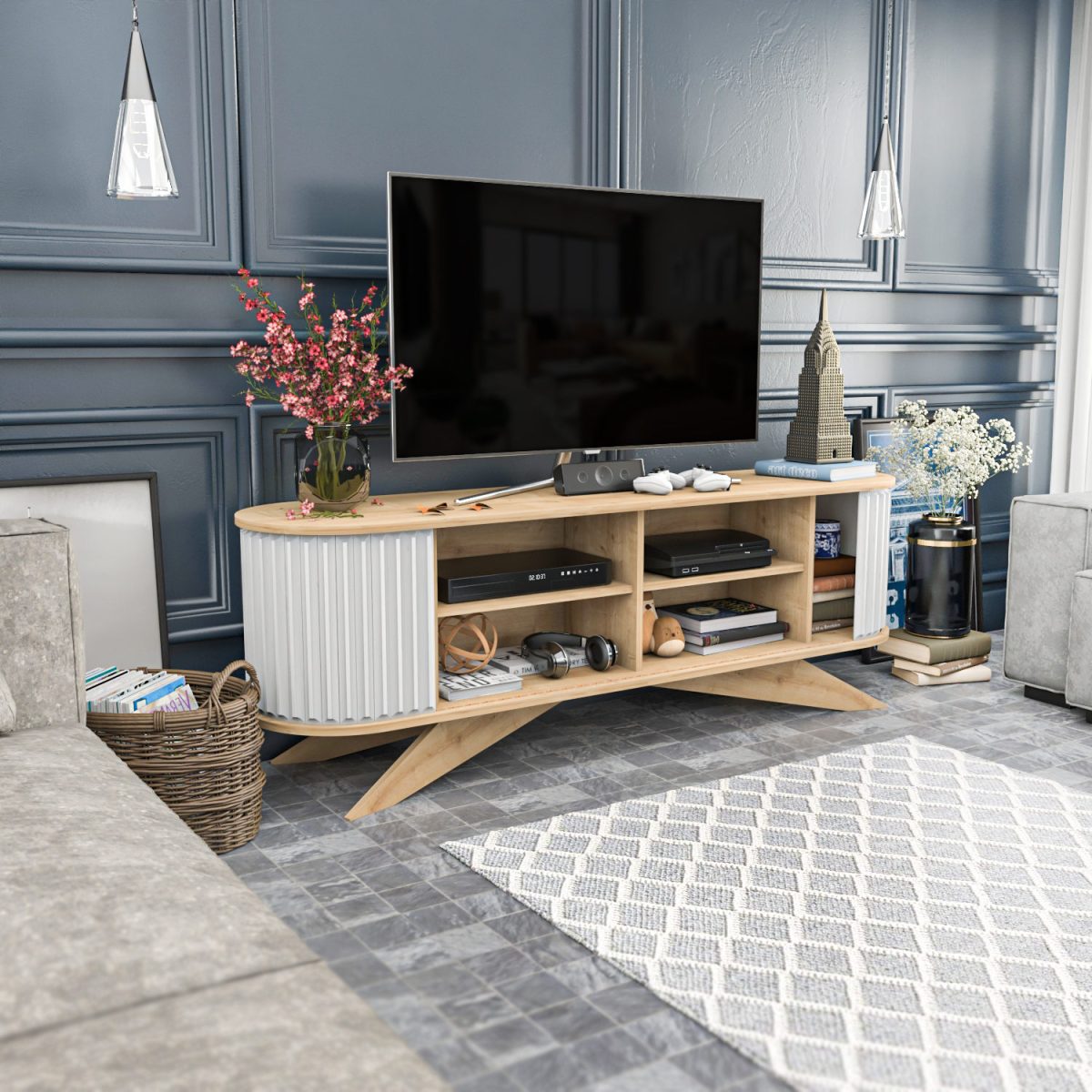 Stor - Sapphire, White – ТВ комода - Image 7