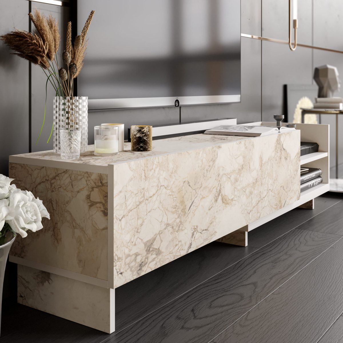 Parion - White – ТВ комода - Image 3