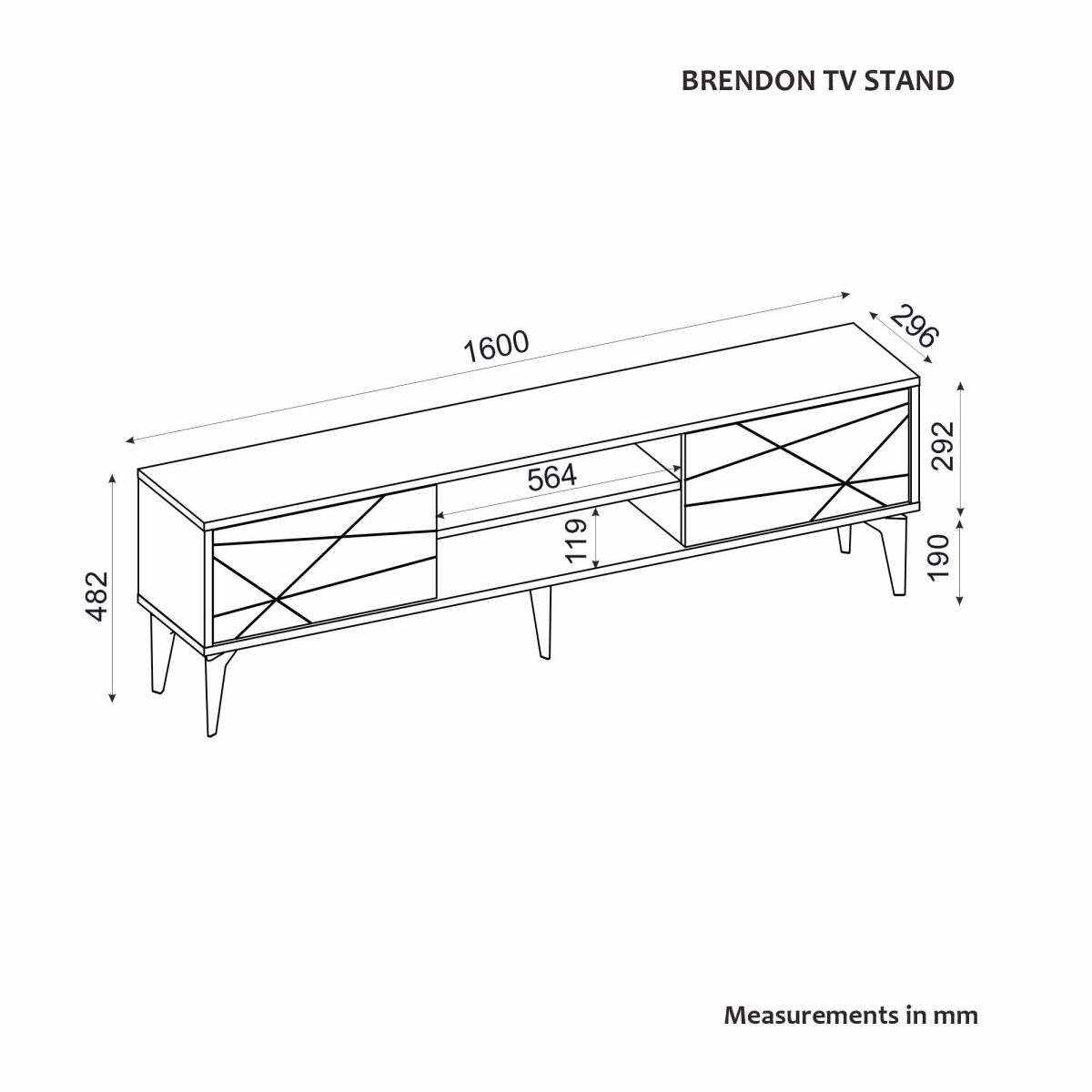 Brendon - Walnut – ТВ комода - Image 8