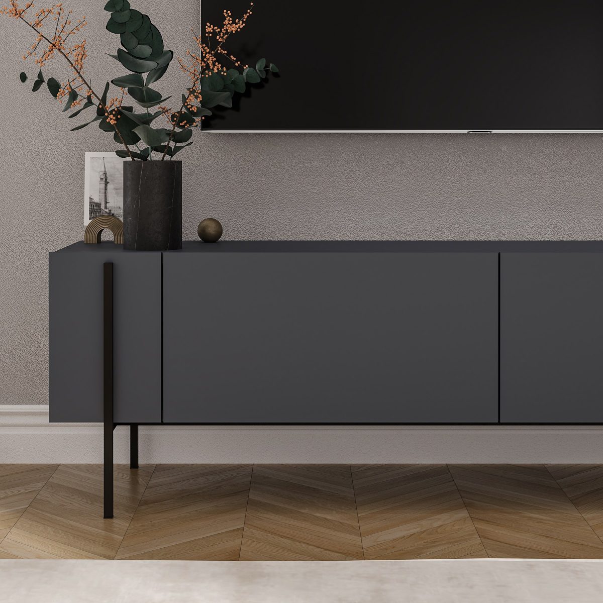 Herman - Anthracite – ТВ комода - Image 3