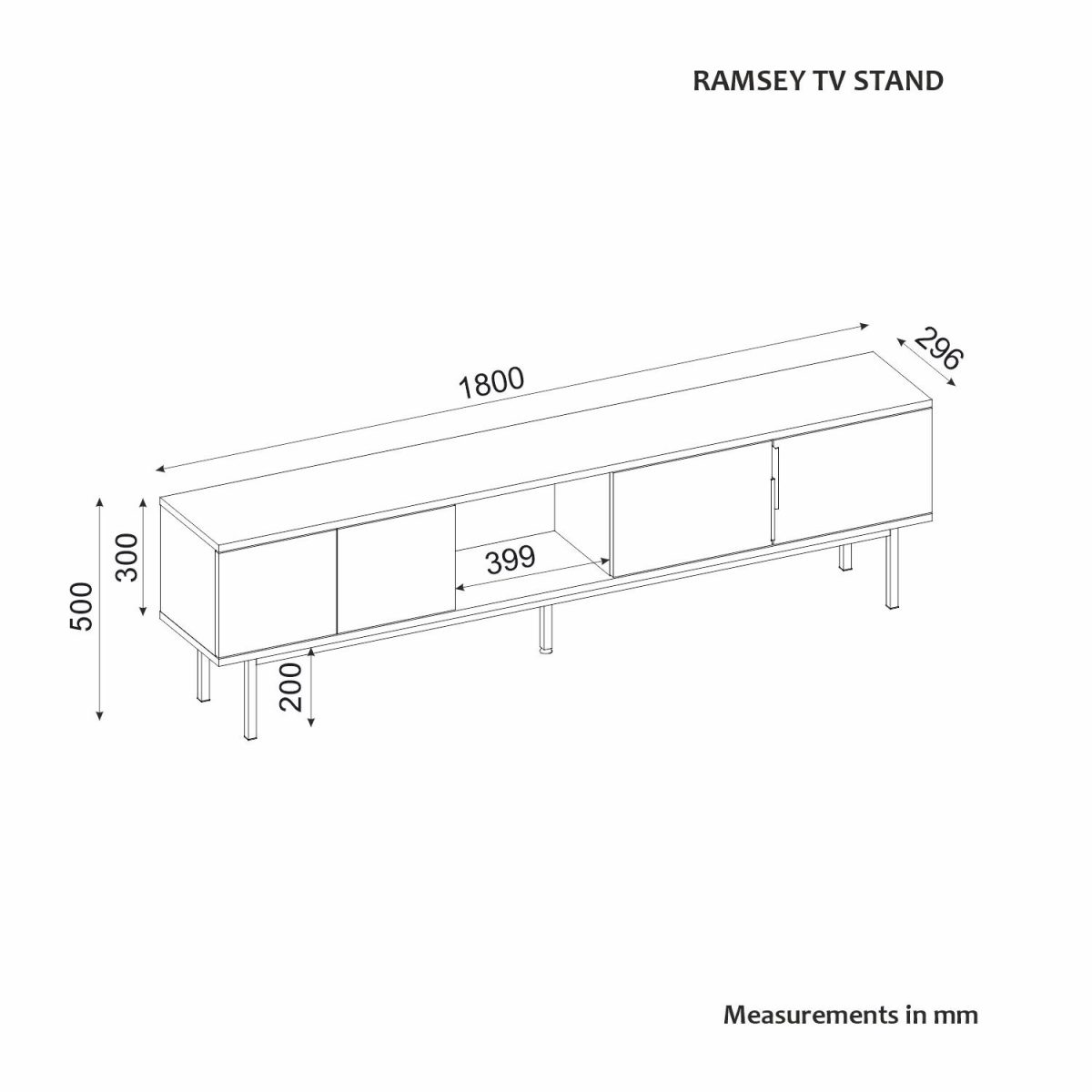 Ramsey - White – ТВ комода - Image 7