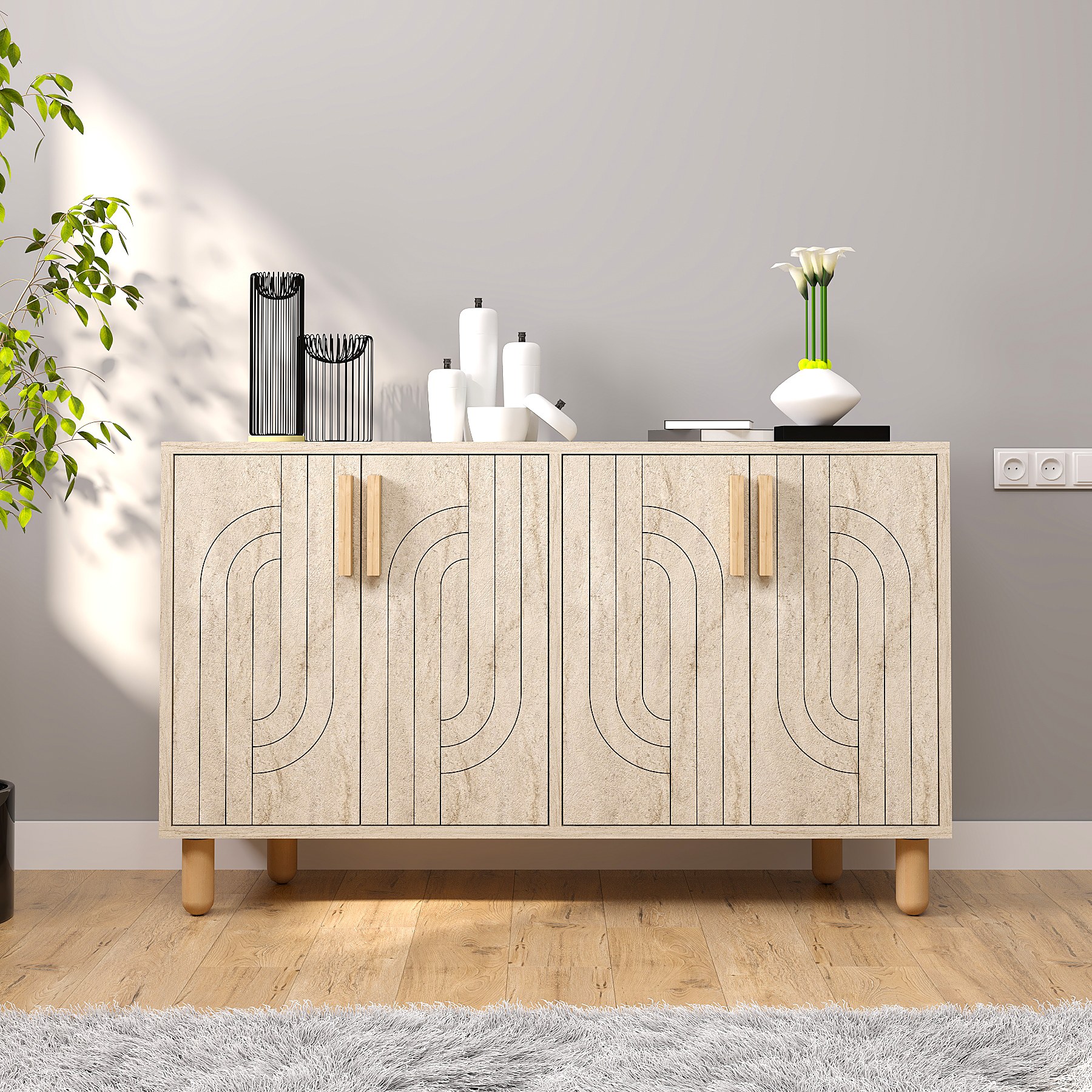 327ODS129420-201.jpg Rodney - Traverten – Конзола - Image 1