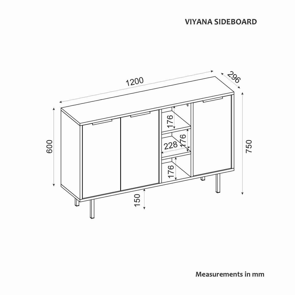 Viyana - Sapphire Oak, White – Конзола - Image 7