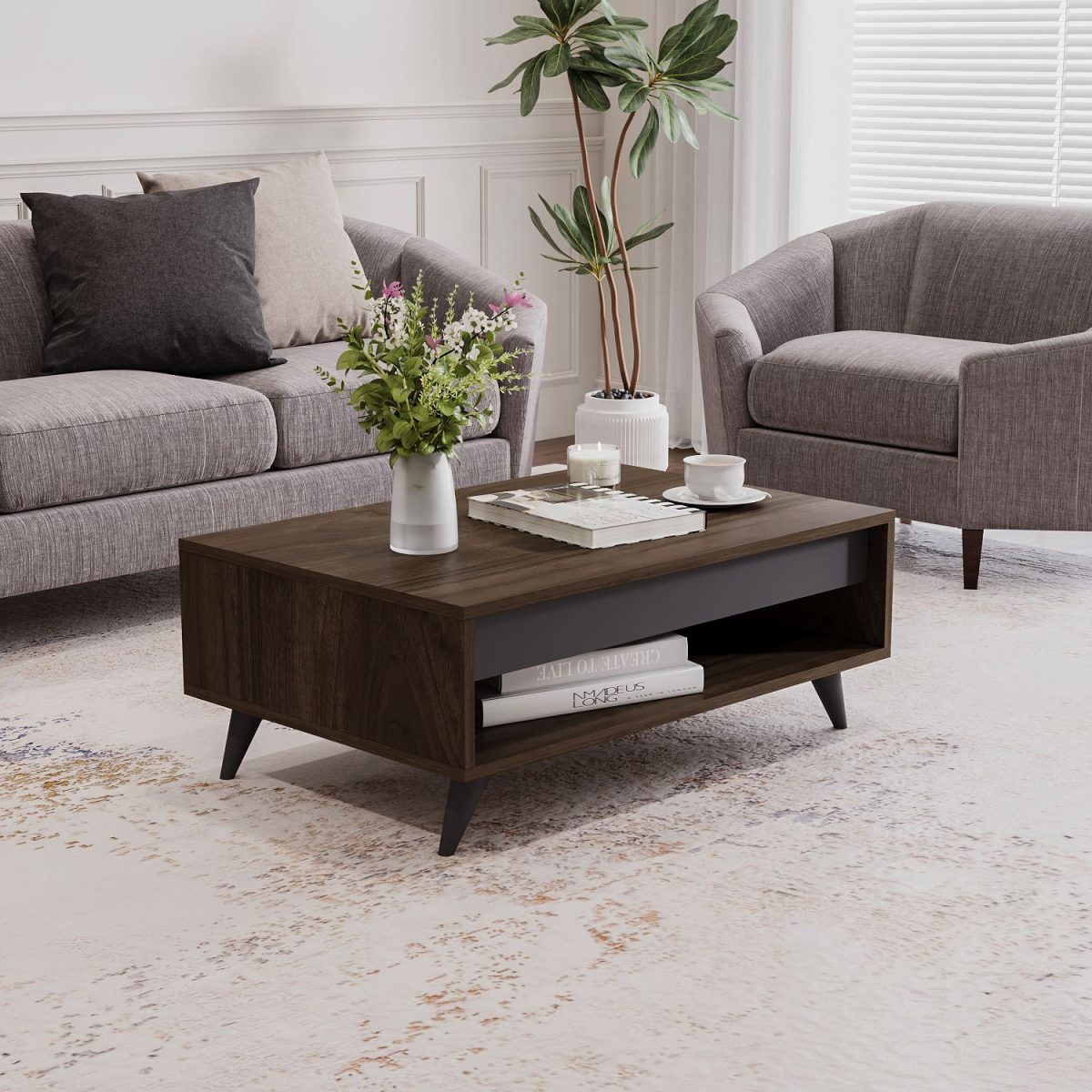 Century - Walnut – Маса за кафе - Image 2