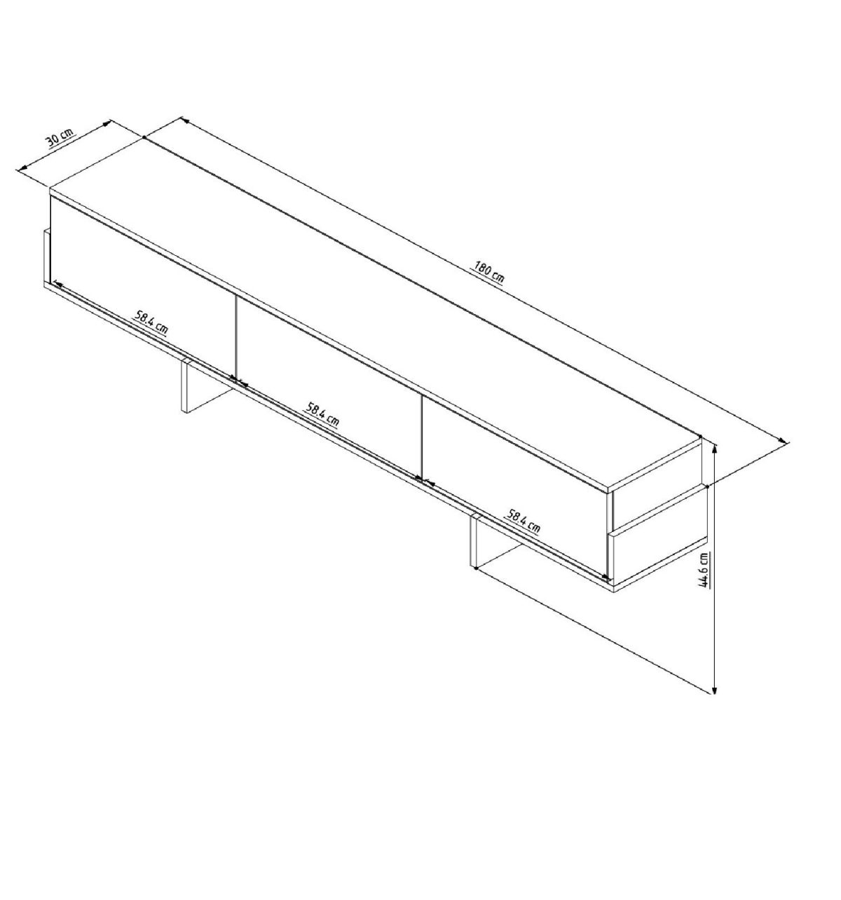 Hege - White, Sapphire Oak – ТВ комода - Image 7