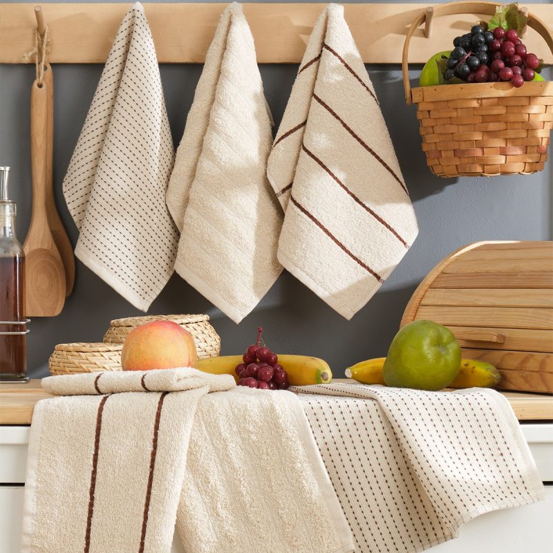 Sofya - Beige – Комплет пешкири за кујна (6 парчиња)