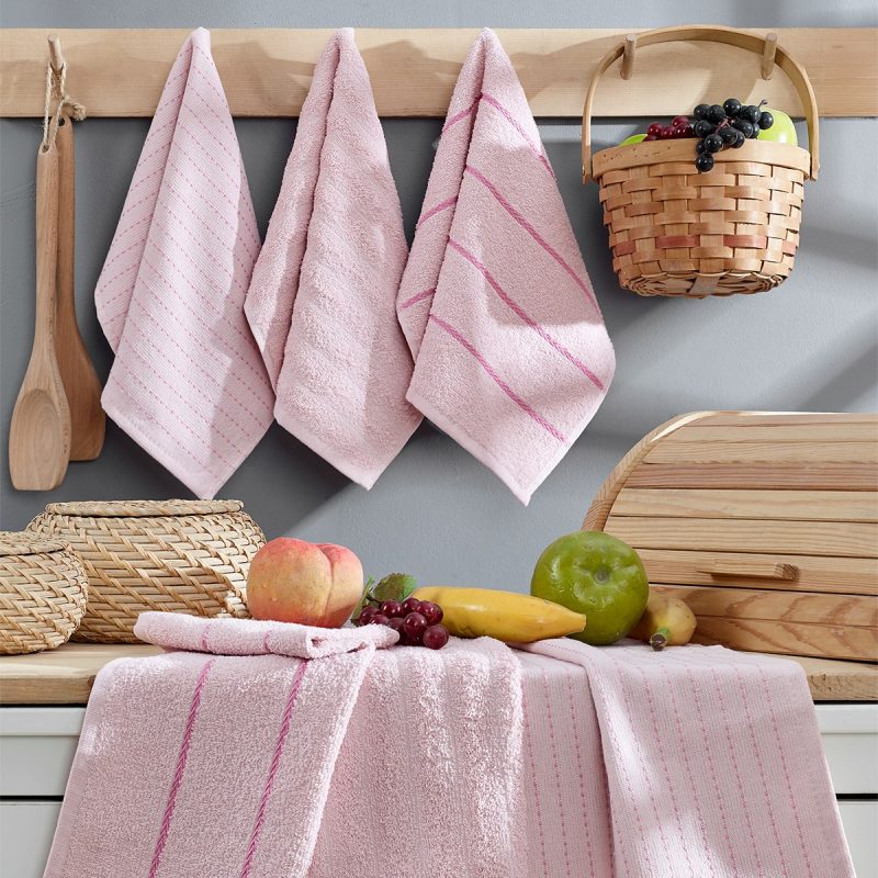 Sofya - Powder – Комплет пешкири за кујна (6 парчиња)