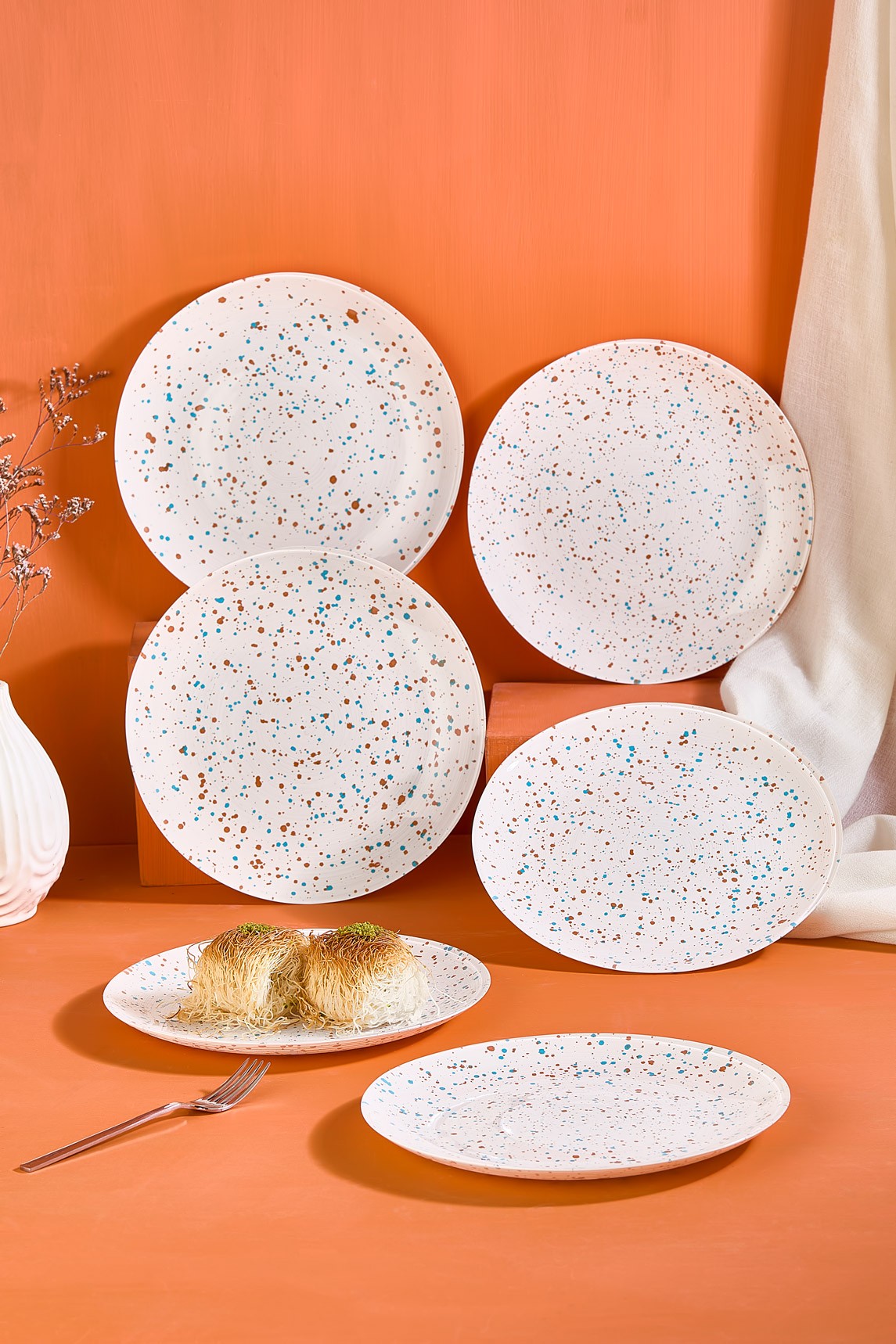 337GLZ120520-201.jpg Punti - White – Комплет чинии за десерт (6 парчиња) - Image 1