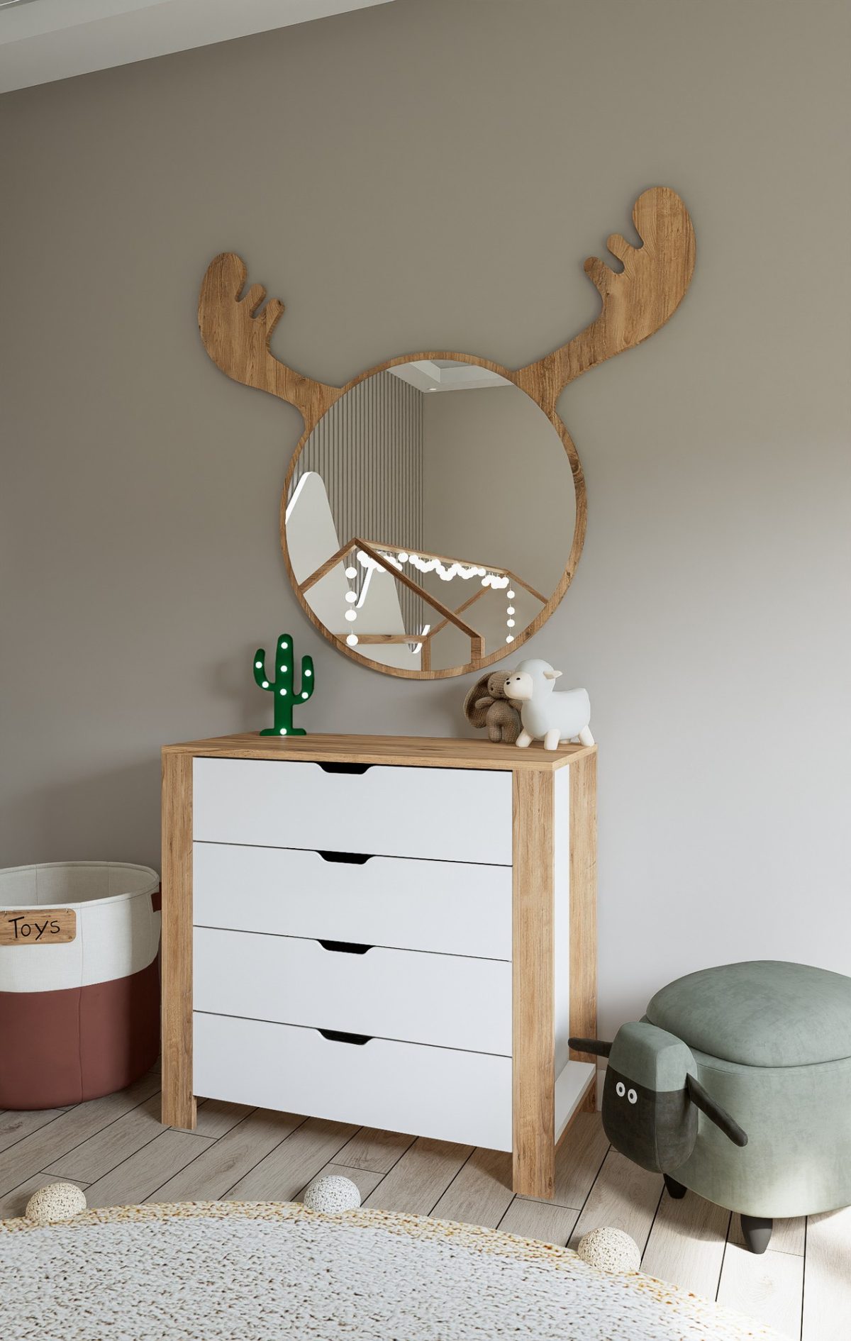 Nisan 1600-026 - White, Walnut – Комода - Image 2