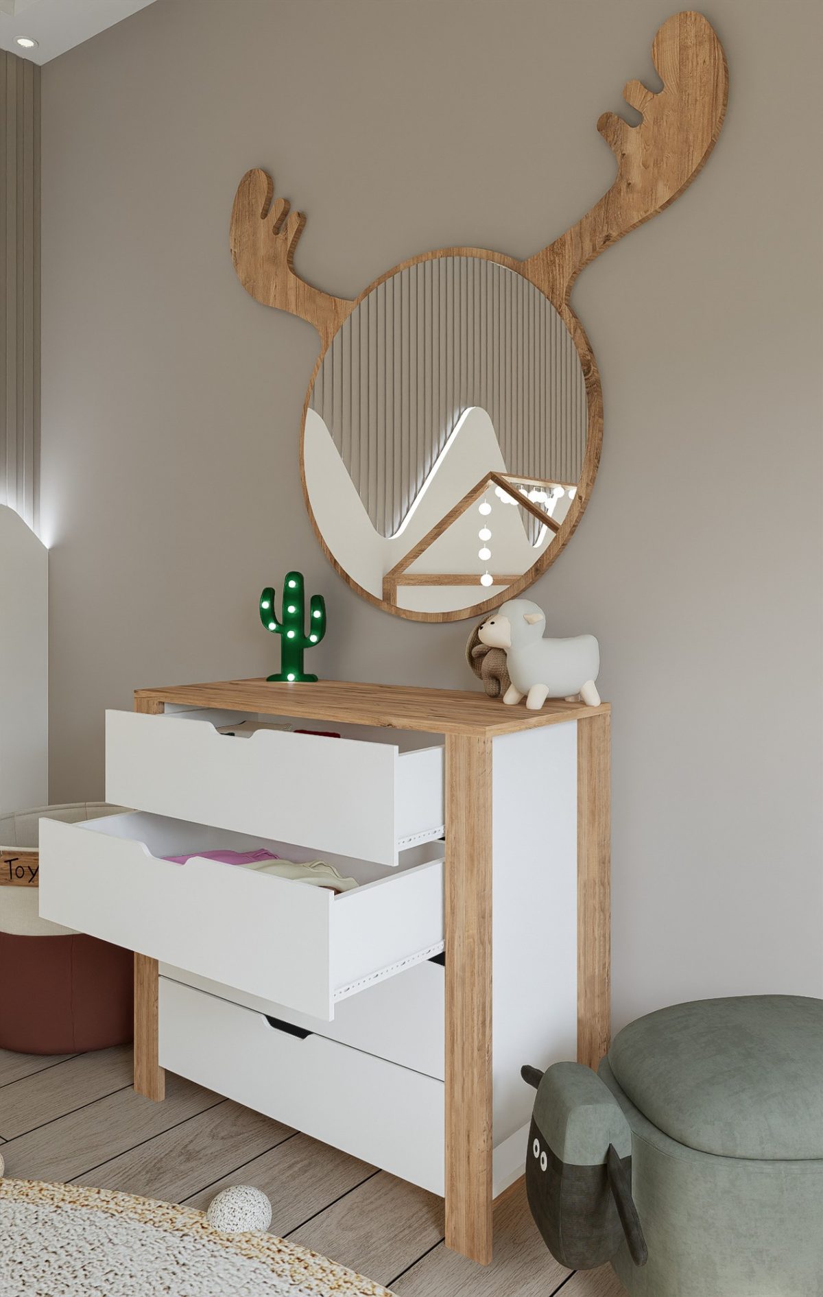 Nisan 1600-026 - White, Walnut – Комода - Image 3