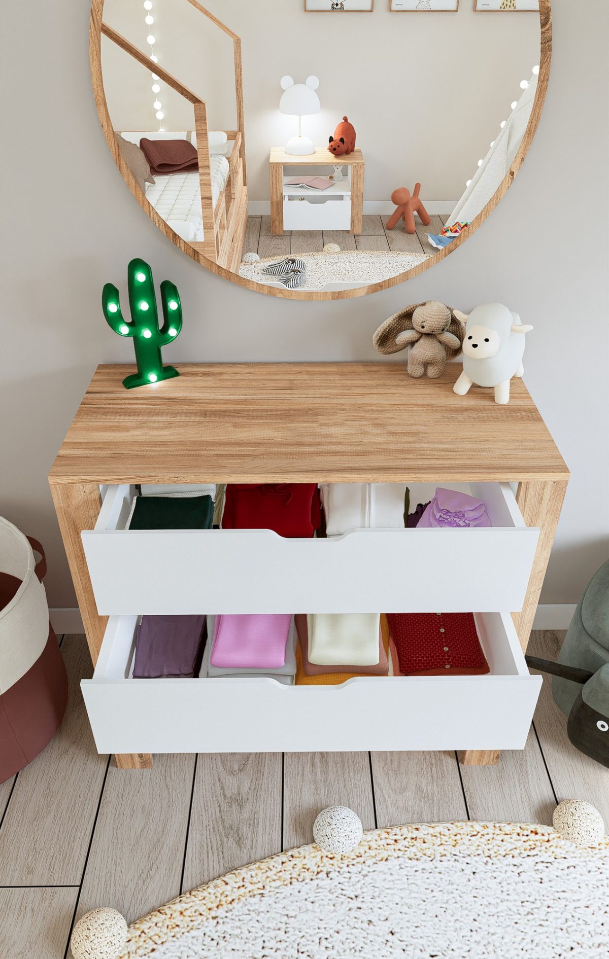 Nisan 1600-026 - White, Walnut – Комода - Image 4