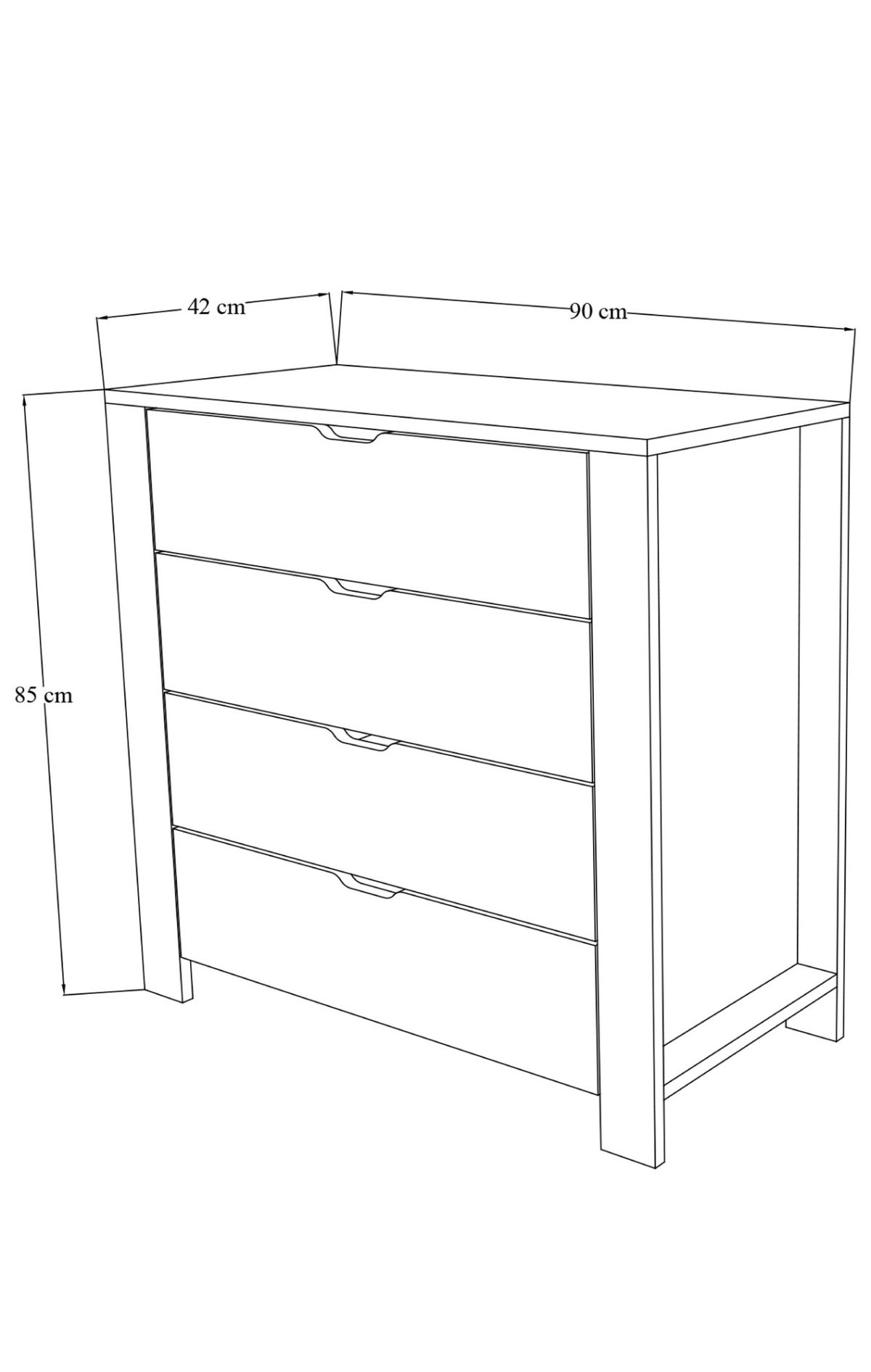 Nisan 1600-026 - White, Walnut – Комода - Image 8