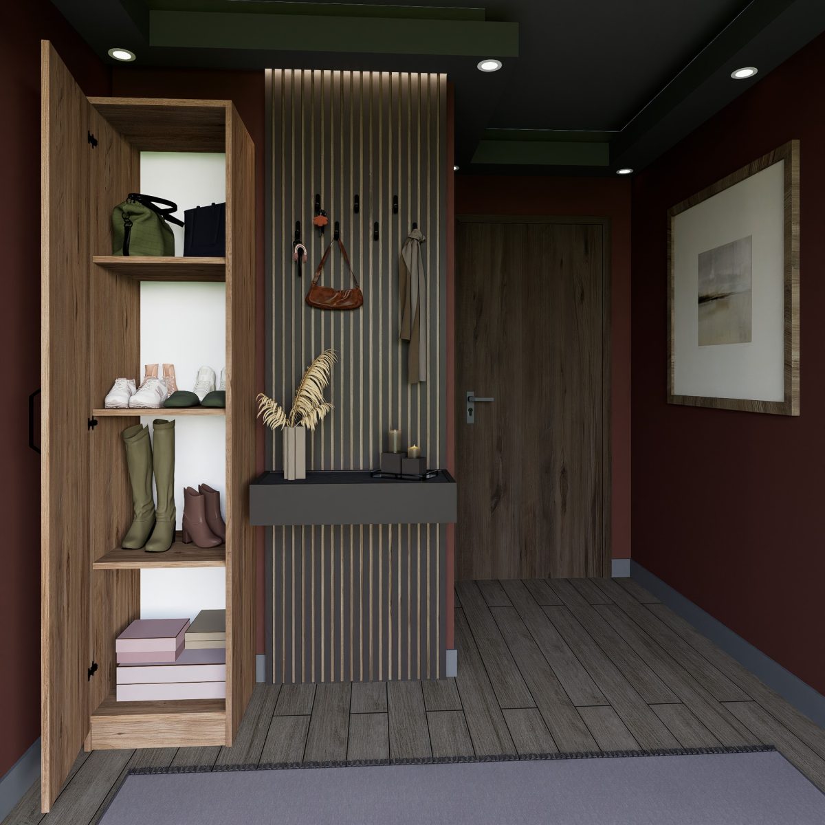 Yaman 1 Door - Walnut – Гардеробер - Image 10