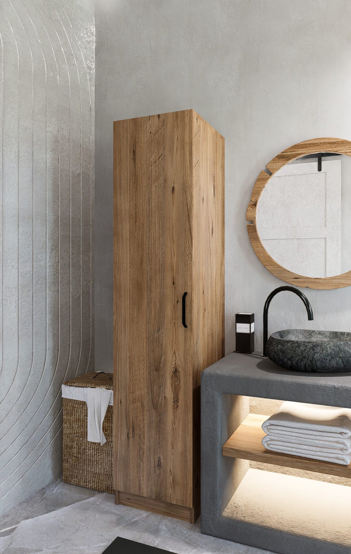 Yaman 1 Door - Walnut – Гардеробер - Image 2