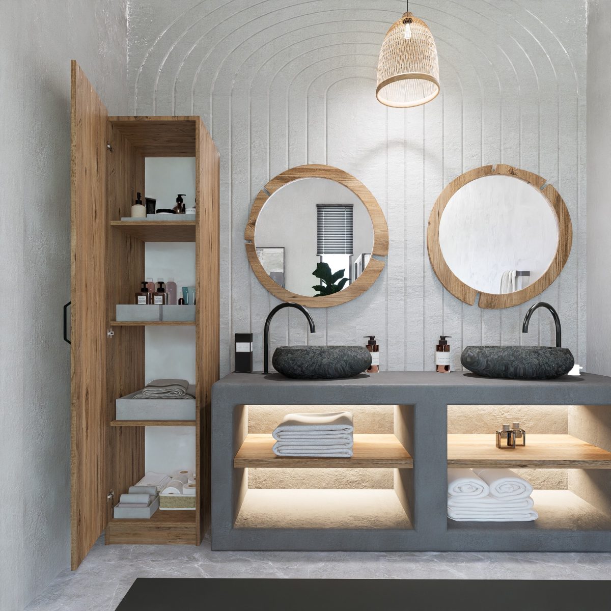 Yaman 1 Door - Walnut – Гардеробер - Image 4