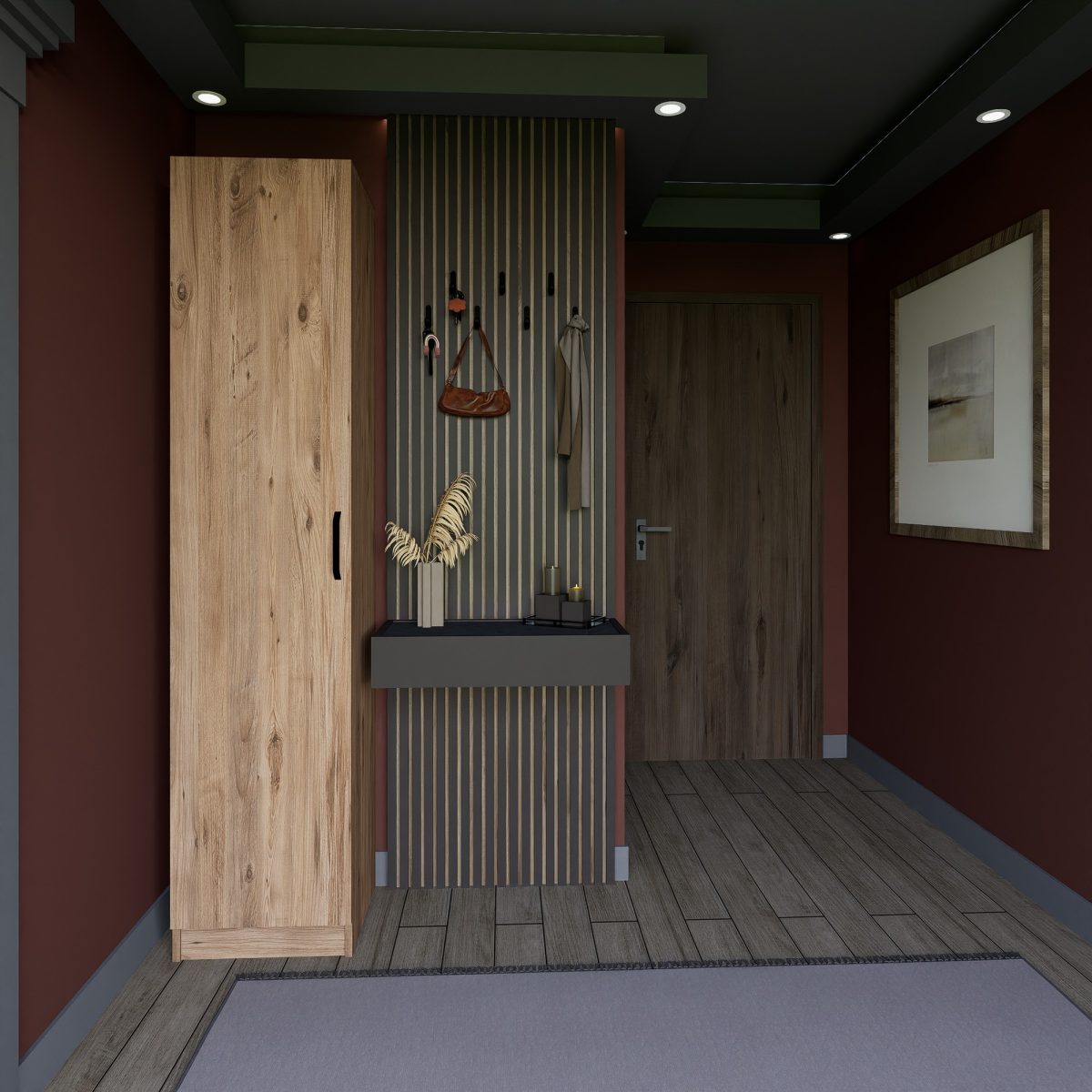 Yaman 1 Door - Walnut – Гардеробер - Image 8