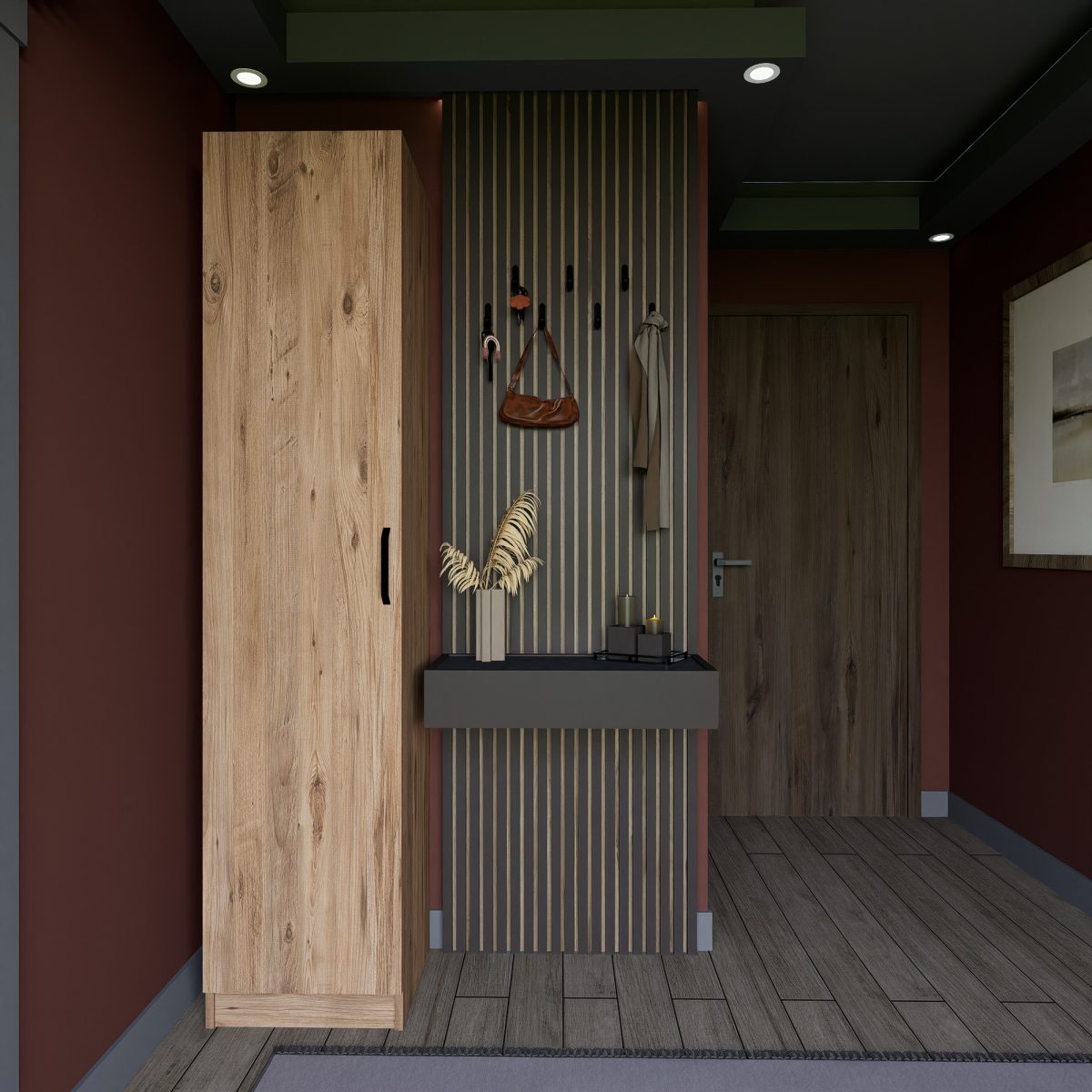 Yaman 1 Door - Walnut – Гардеробер - Image 9