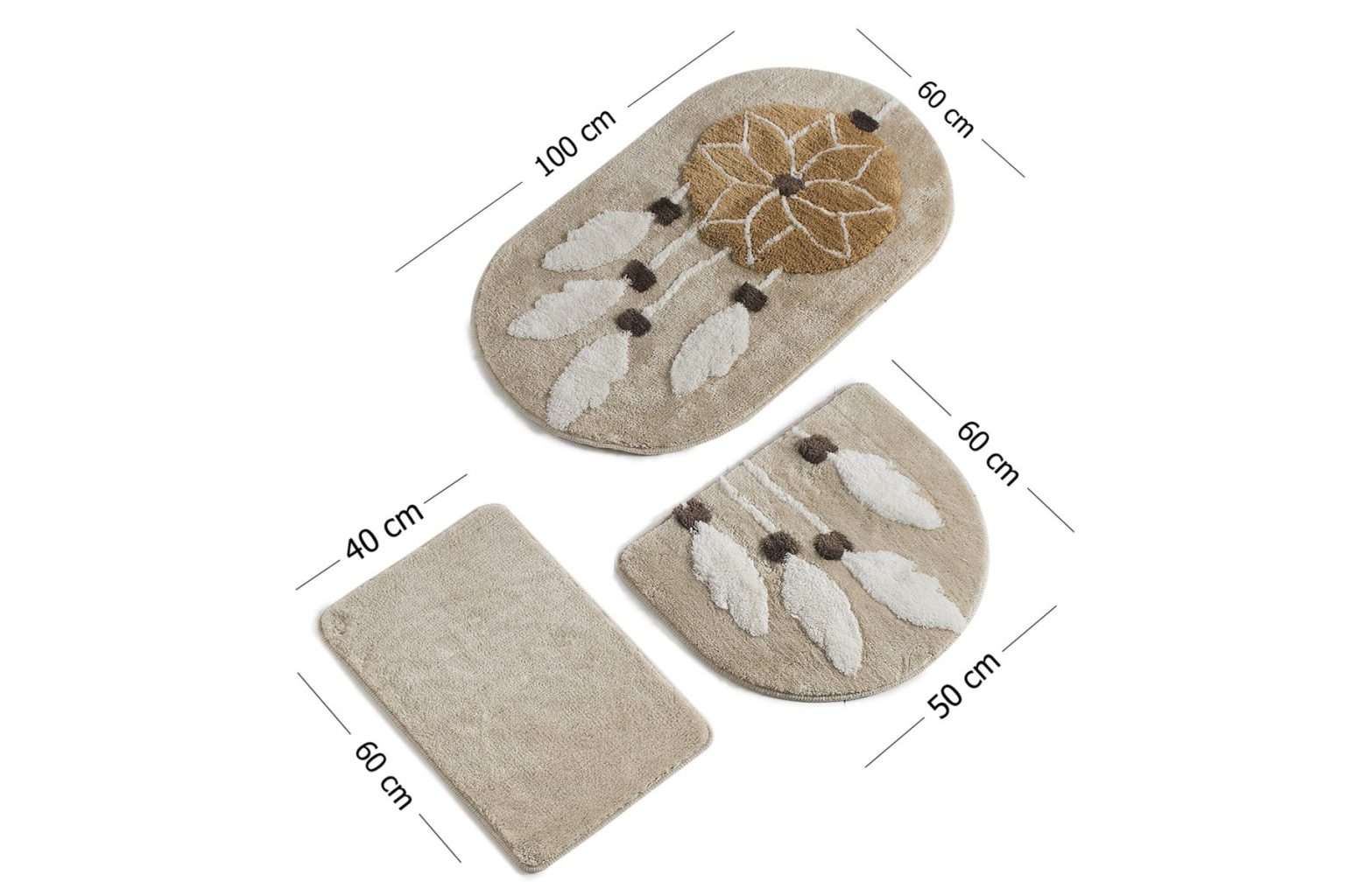 Rüya - Brown – Патосници за бања (3 парчиња) - Image 4