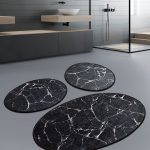 Marble - Black – Патосници за бања (3 парчиња)