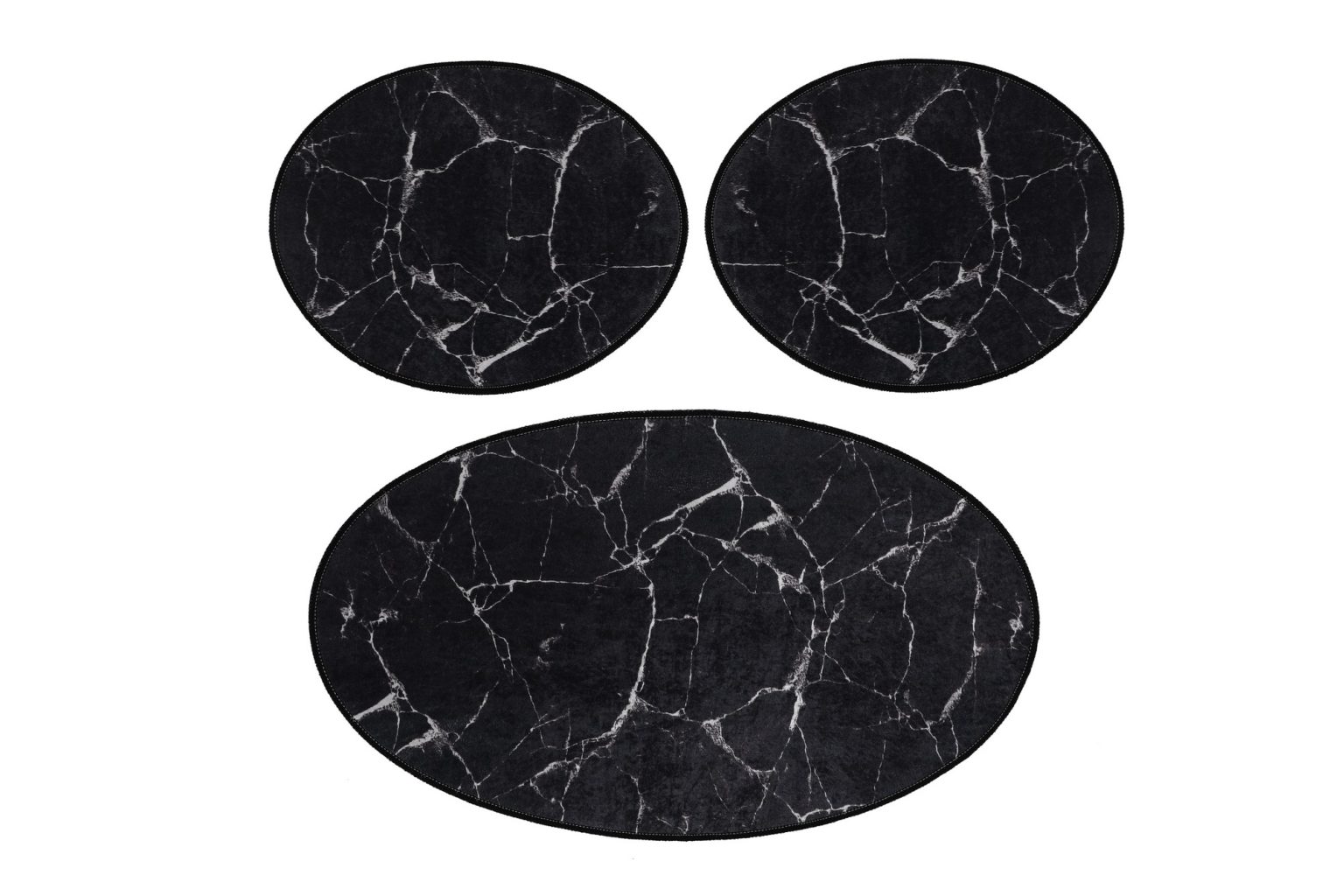 Marble - Black – Патосници за бања (3 парчиња) - Image 4