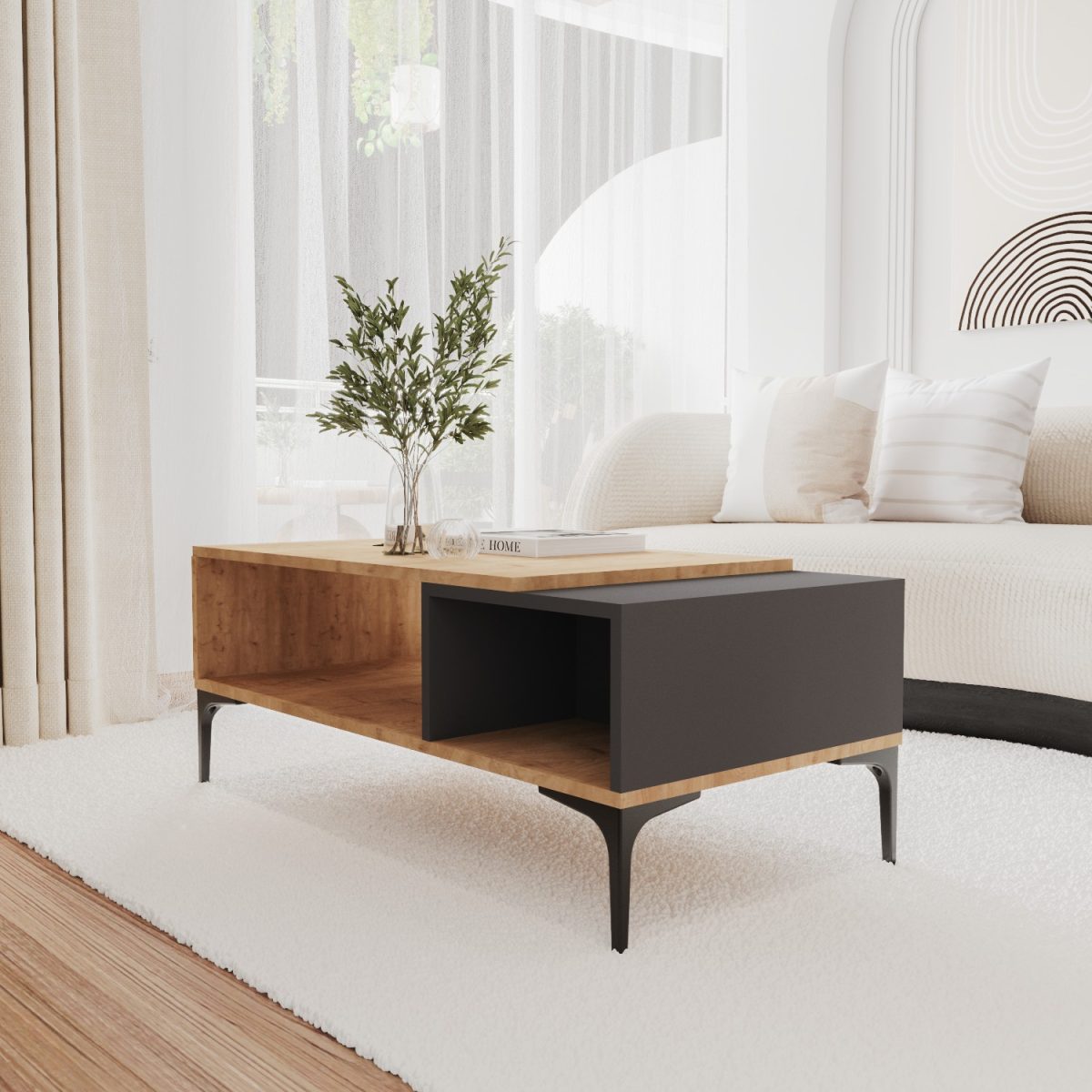 Tarz - Anthracite, Oak – Маса за кафе - Image 2