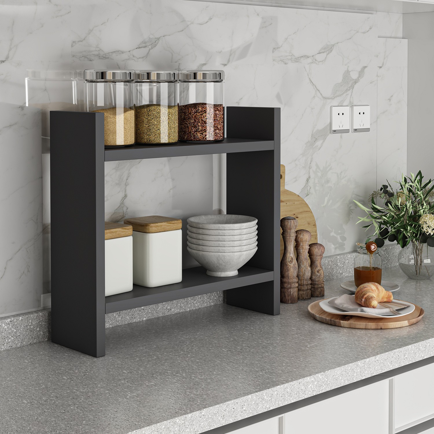 362ANT111620-201.jpg Denver - Anthracite – Кујнска полица - Image 1
