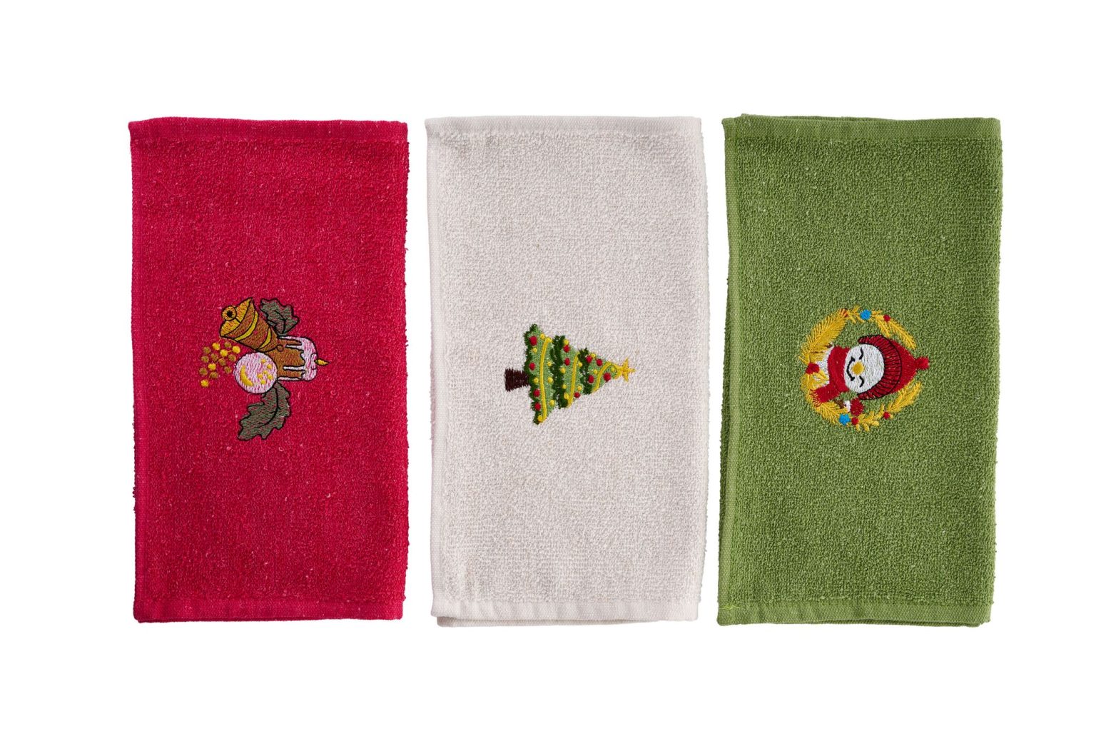 Xmas - Red, Green, White – Комплет пешкири за перење (3 парчиња) - Image 3