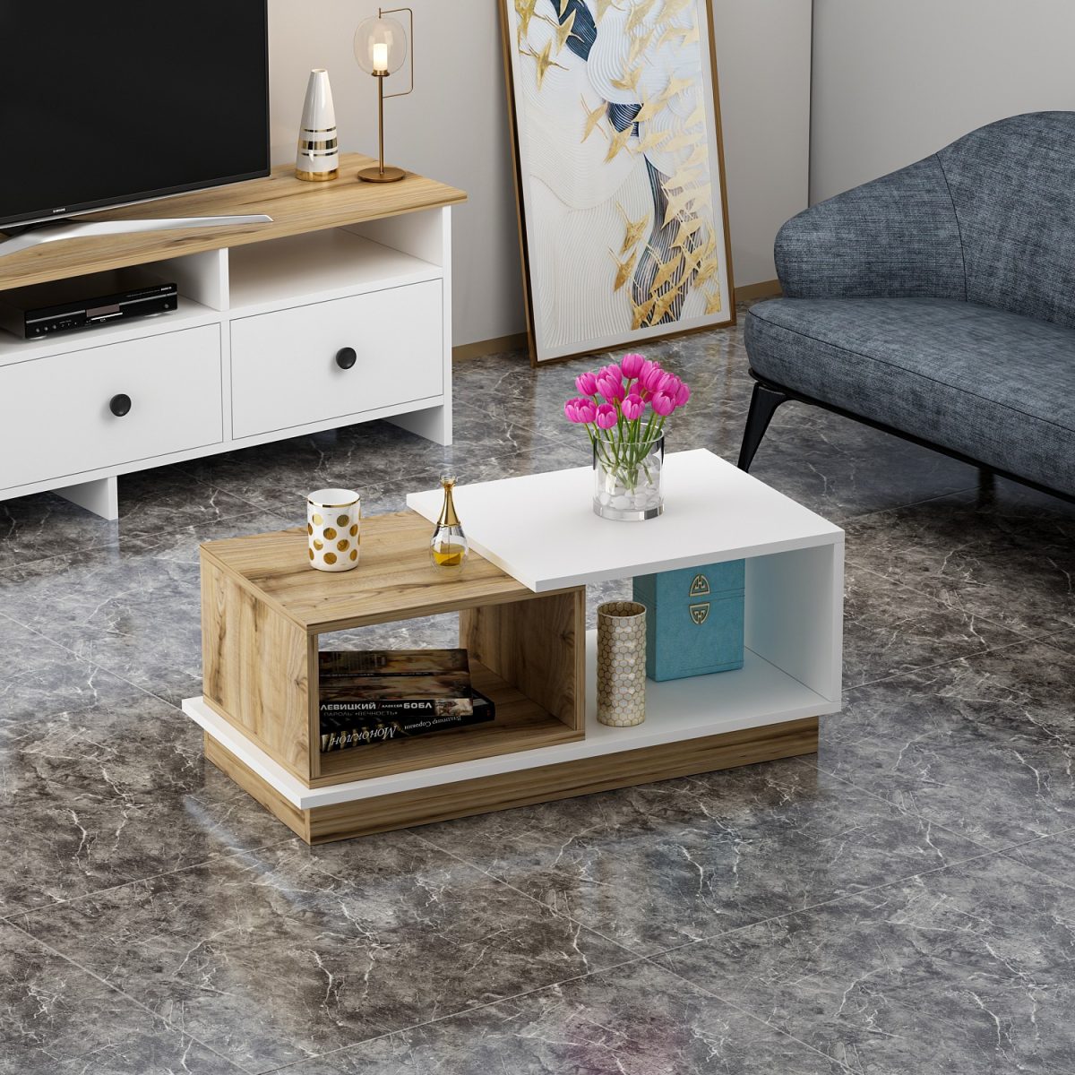 Viyana - White – Маса за кафе - Image 3