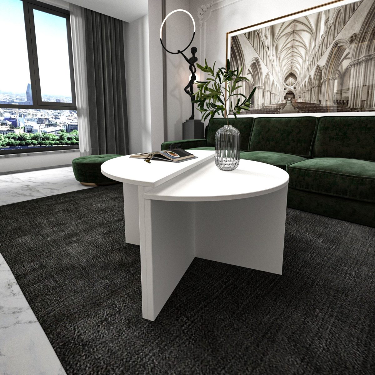 Dolunay - White – Маса за кафе - Image 2