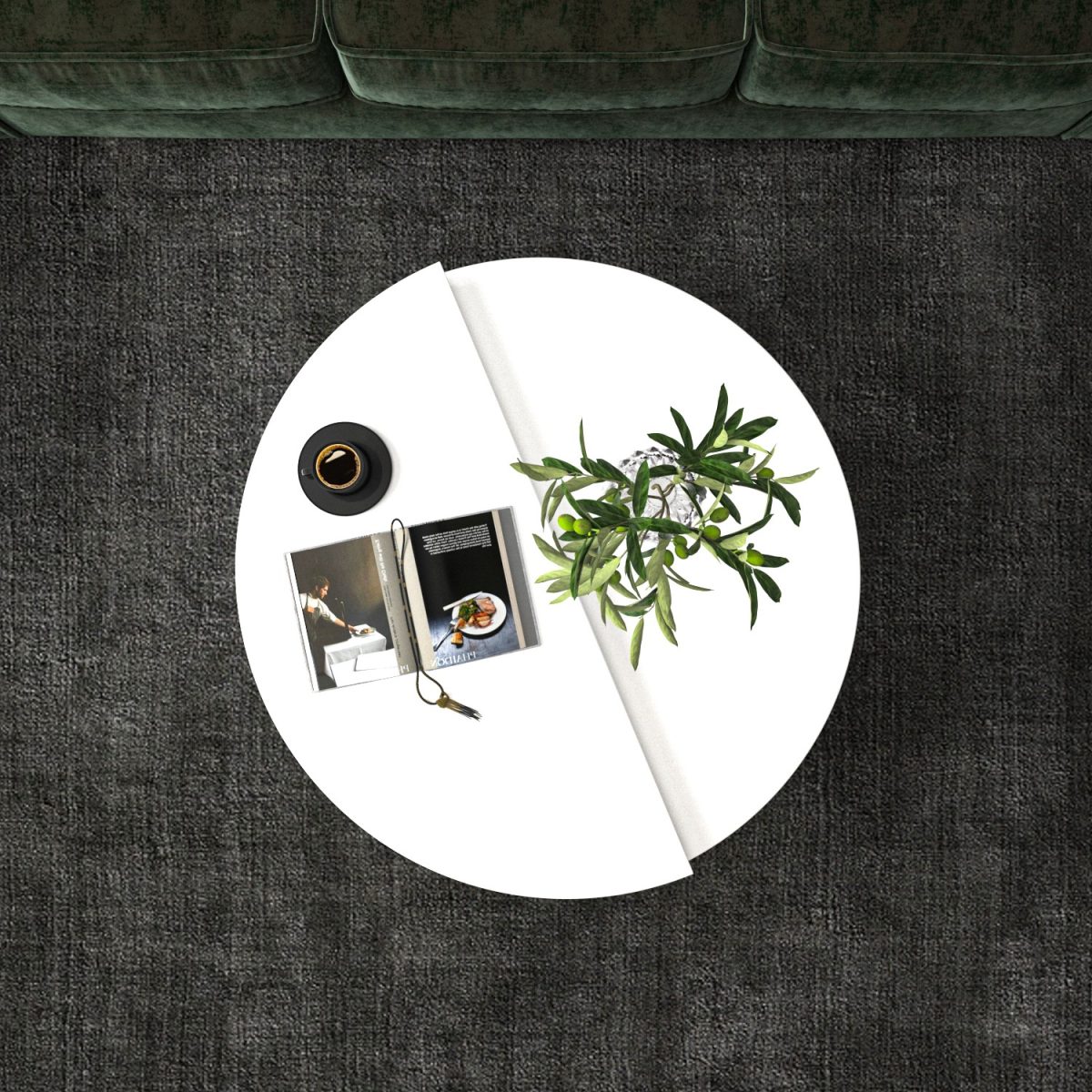 Dolunay - White – Маса за кафе - Image 4