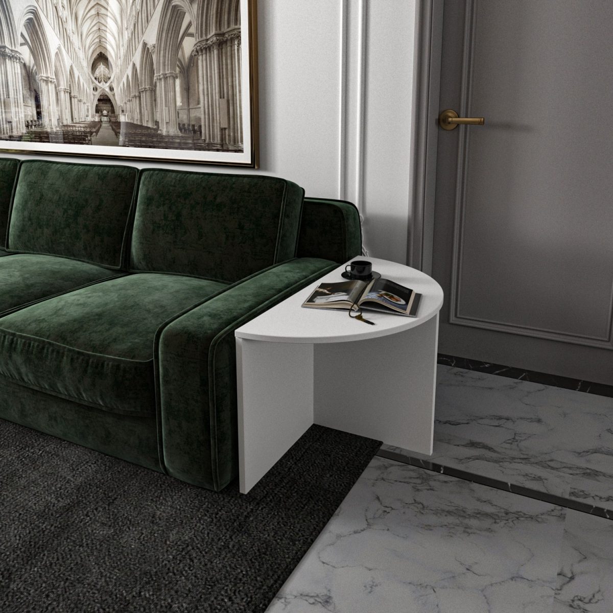 Dolunay - White – Маса за кафе - Image 5