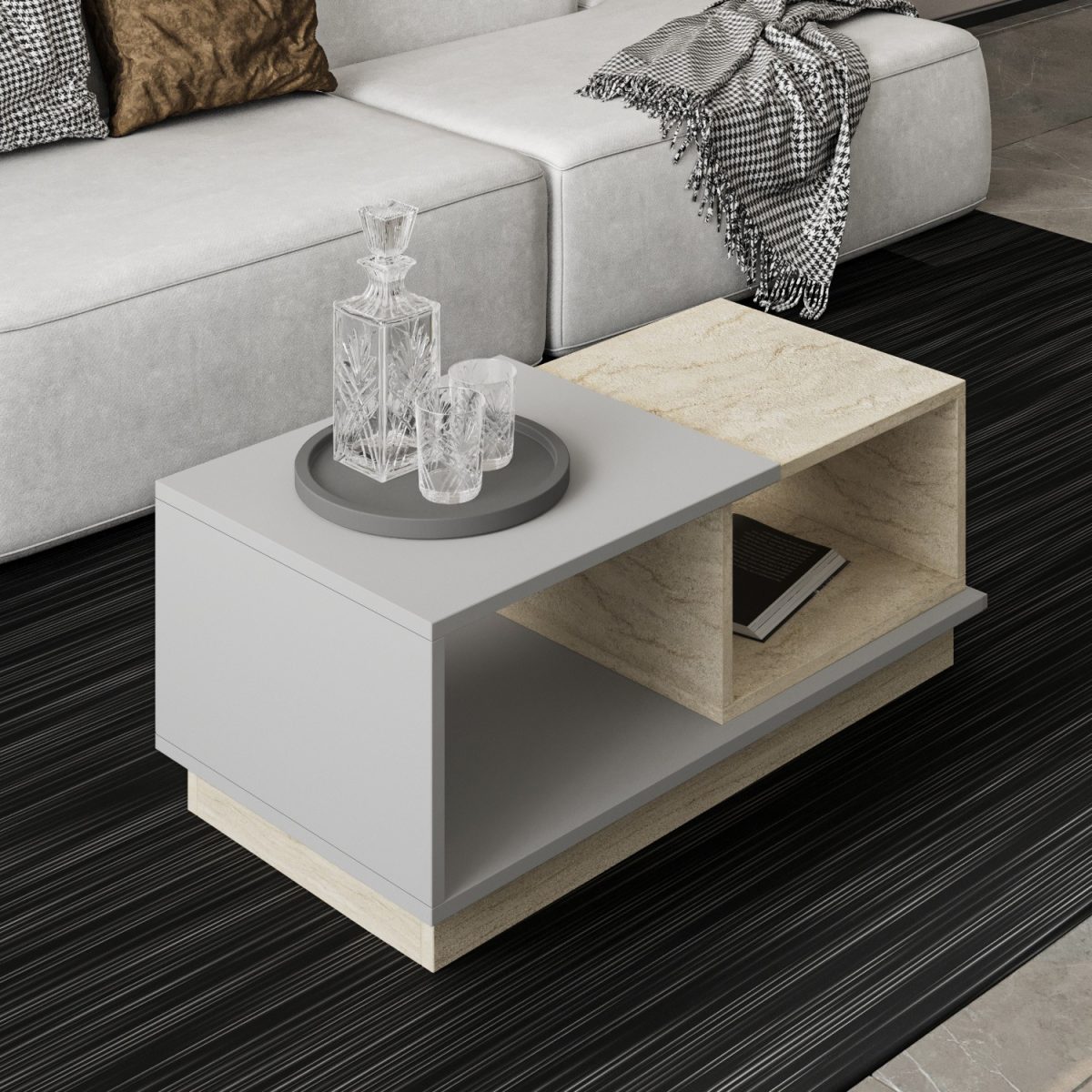 Consept - Travertine, Grey – Маса за кафе - Image 2